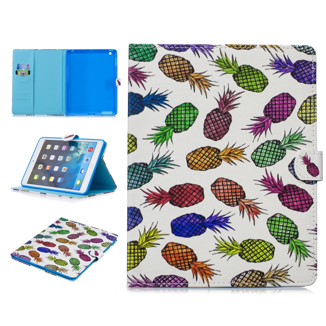 For iPad 4 / 3 / 2 Stitching Horizontal Flip Leather Case with Holder & Card Slots & Sleep / Wake-up Function(Colored Pineapple) For iPad 4 / 3 / 2 Stitching Horizontal Flip Leather Case with Holder & Card Slots & Sleep / Wake-up Function(Colored Pineapple)