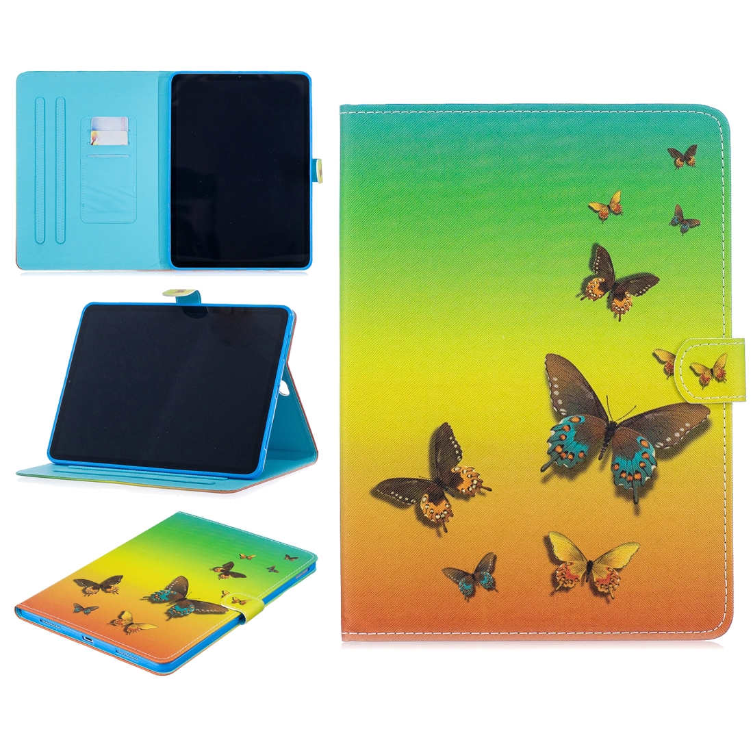For iPad Pro 11 inch Stitching Horizontal Flip Leather Case with Holder & Card Slots & Sleep / Wake-up Function(Rainbow Butterfly) For iPad Pro 11 inch Stitching Horizontal Flip Leather Case with Holder & Card Slots & Sleep / Wake-up Function(Rainbow Butterfly)