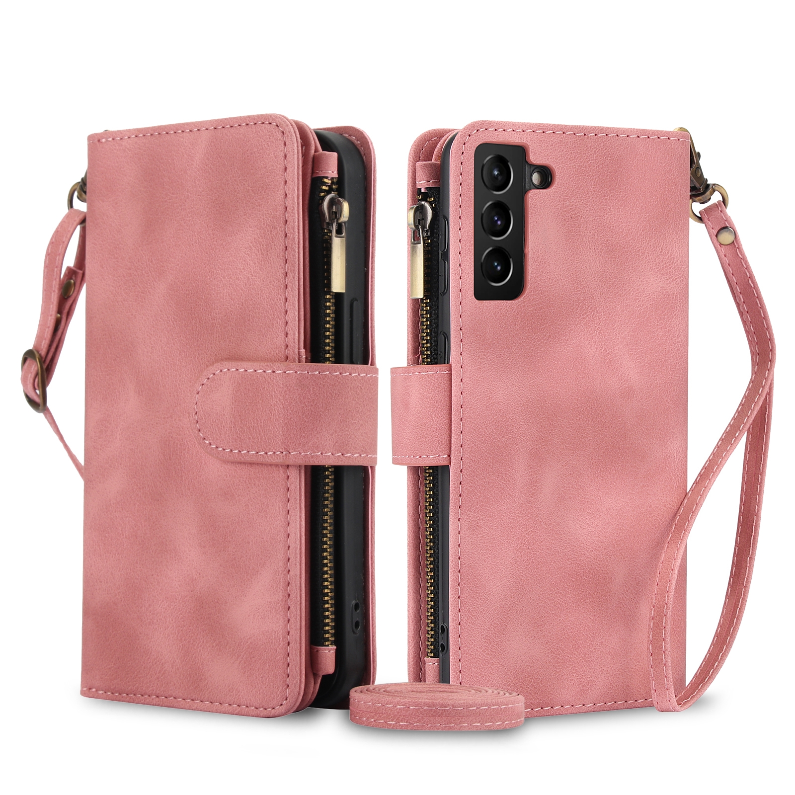 For Samsung Galaxy S21+ 5G Dream 9-Card Zipper Wallet RFID Leather Phone Case with Lanyard(Rose Gold) For Samsung Galaxy S21+ 5G Dream 9-Card Zipper Wallet RFID Leather Phone Case with Lanyard(Rose Gold)