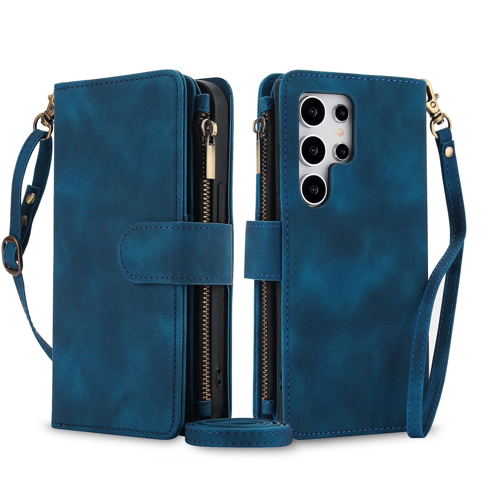 For Samsung Galaxy S24 Ultra Dream 9-Card Zipper Wallet RFID Leather Phone Case with Lanyard(Blue) For Samsung Galaxy S24 Ultra Dream 9-Card Zipper Wallet RFID Leather Phone Case with Lanyard(Blue)