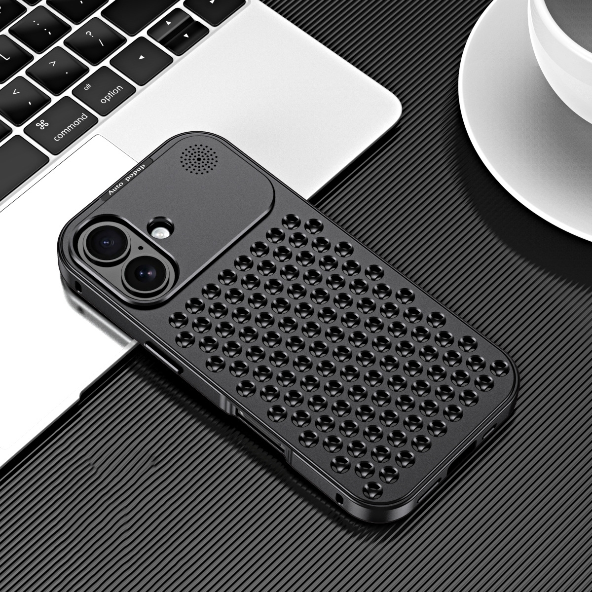 For iPhone 16 Pro Max R-JUST RJ58 Aromatherapy Metal Cooling Phone Case(Black) For iPhone 16 Pro Max R-JUST RJ58 Aromatherapy Metal Cooling Phone Case(Black)