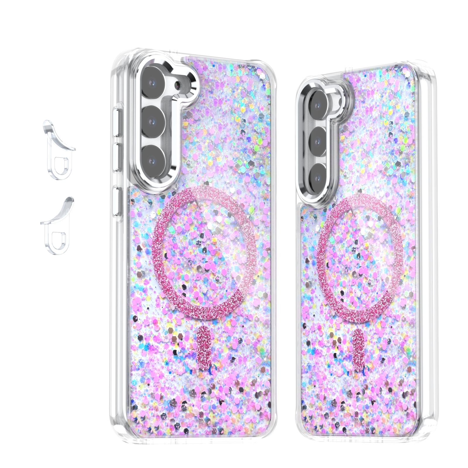 For Samsung Galaxy S23+ 5G Epoxy Glitter MagSafe Magnetic TPU Phone Case(Pink) For Samsung Galaxy S23+ 5G Epoxy Glitter MagSafe Magnetic TPU Phone Case(Pink)