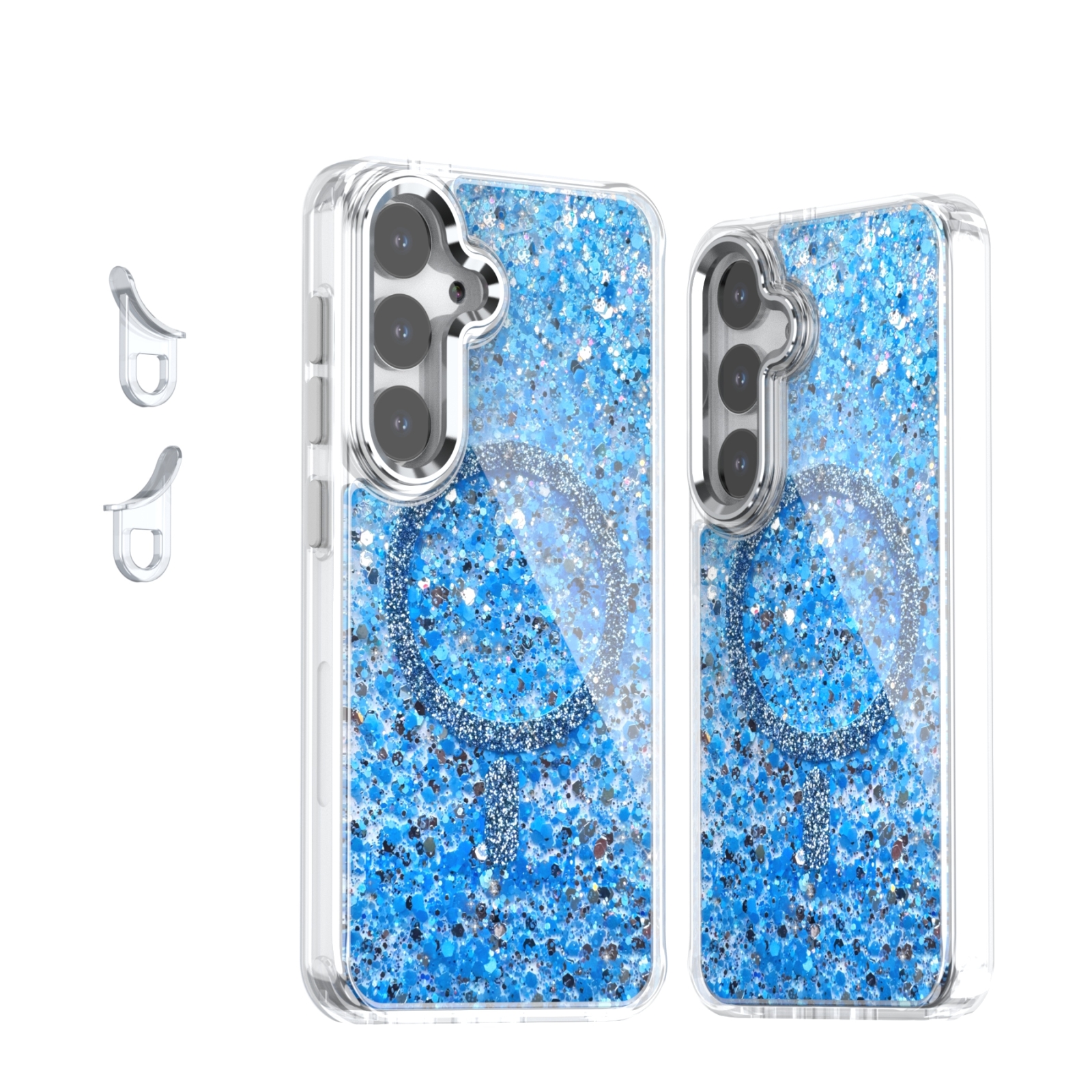 For Samsung Galaxy S24 5G Epoxy Glitter MagSafe Magnetic TPU Phone Case(Blue) For Samsung Galaxy S24 5G Epoxy Glitter MagSafe Magnetic TPU Phone Case(Blue)