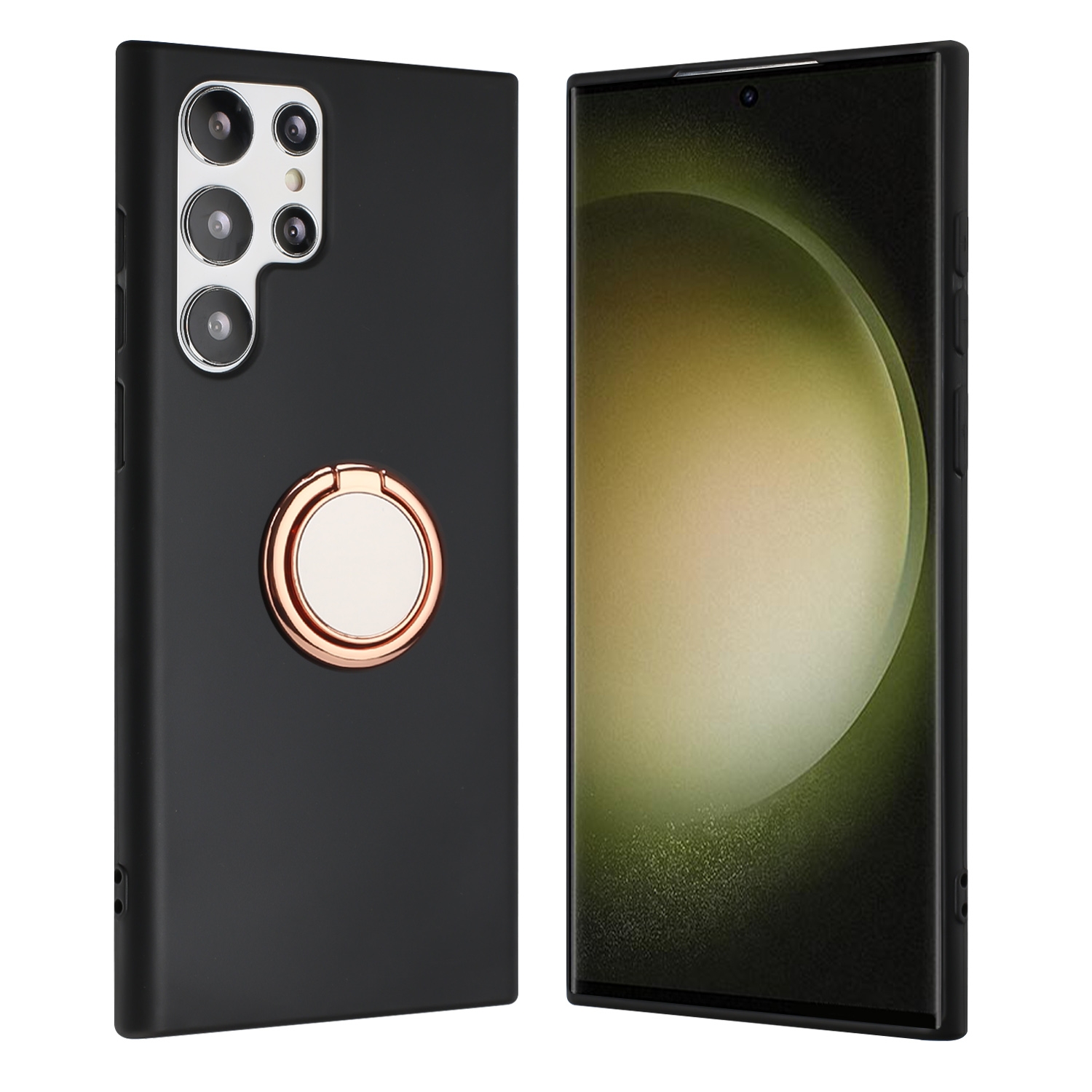 For Samsung Galaxy S24 Ultra 5G Matte Ring Holder TPU Phone Case(Rose Gold) For Samsung Galaxy S24 Ultra 5G Matte Ring Holder TPU Phone Case(Rose Gold)