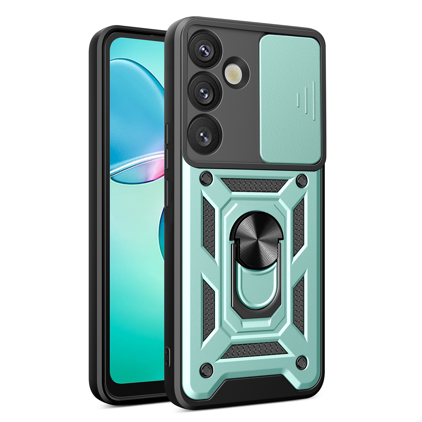 For Samsung Galaxy S25+ 5G Sliding Camera Cover Design TPU+PC Phone Case(Green)
