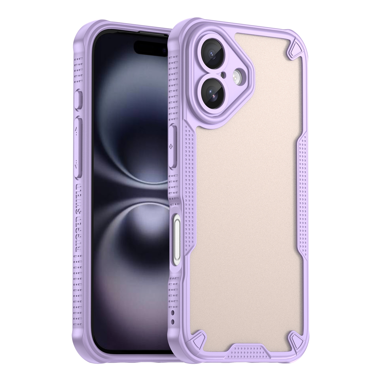 For iPhone 16 Armor Glaze PC Hybrid TPU Phone Case(Purple) For iPhone 16 Armor Glaze PC Hybrid TPU Phone Case(Purple)