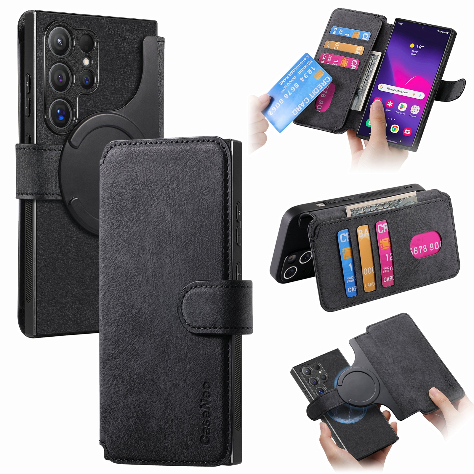For Samsung Galaxy S24 Ultra 5G CaseNeo MagSafe RFID Anti-theft Retro Leather Phone Case(Black) For Samsung Galaxy S24 Ultra 5G CaseNeo MagSafe RFID Anti-theft Retro Leather Phone Case(Black)