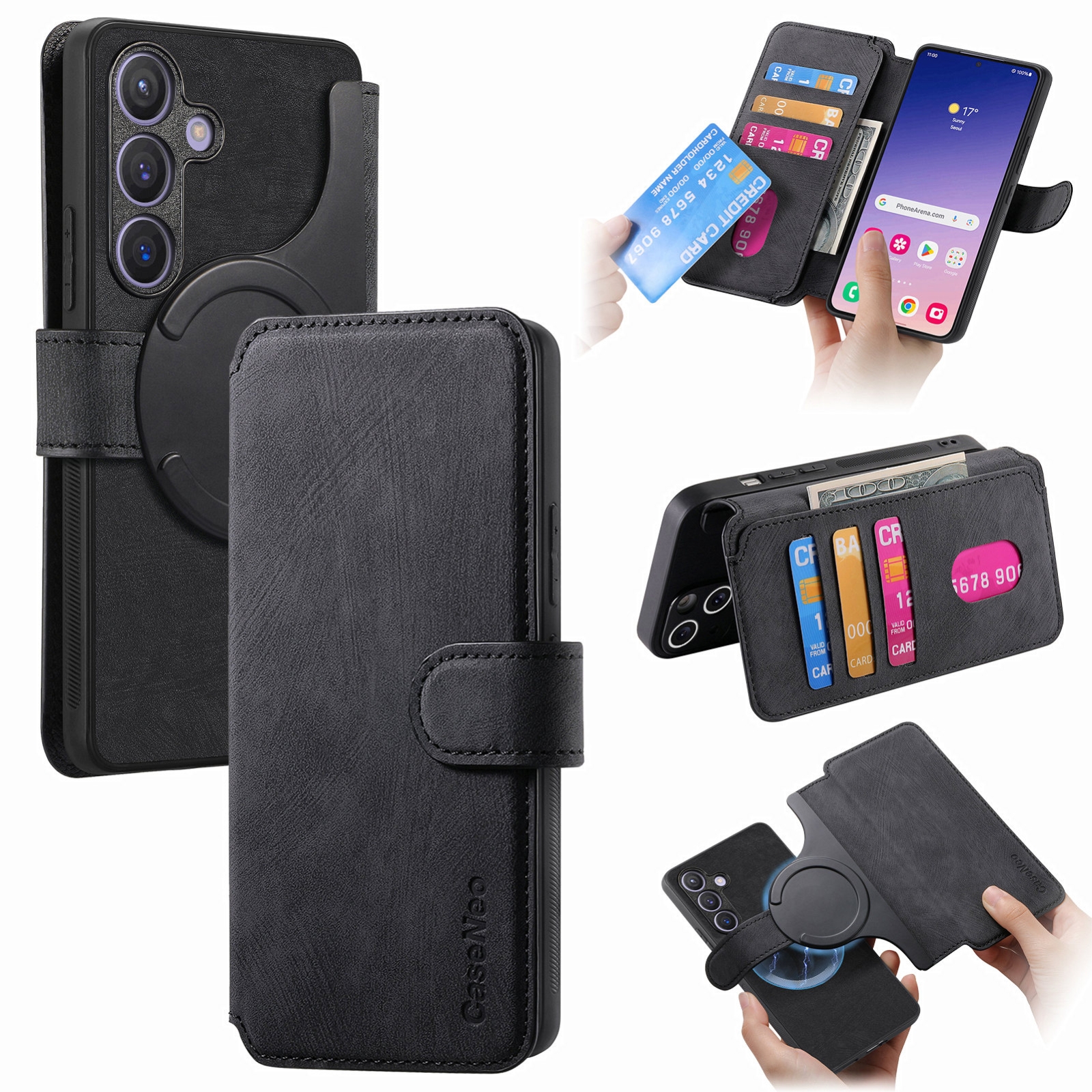 For Samsung Galaxy S24+ 5G CaseNeo MagSafe RFID Anti-theft Retro Leather Phone Case(Black) For Samsung Galaxy S24+ 5G CaseNeo MagSafe RFID Anti-theft Retro Leather Phone Case(Black)
