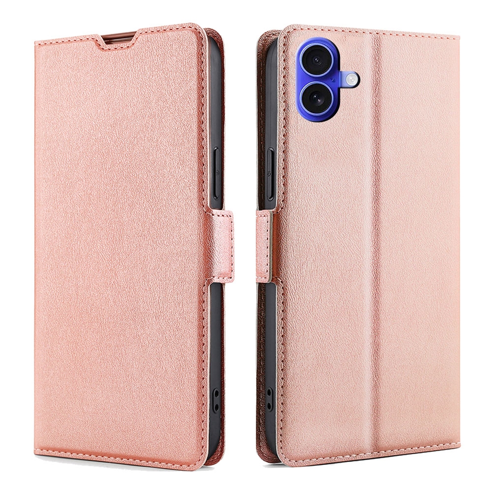 For iPhone 16 Plus Ultra-thin Voltage Side Buckle Horizontal Flip Leather Phone Case(Rose Gold) For iPhone 16 Plus Ultra-thin Voltage Side Buckle Horizontal Flip Leather Phone Case(Rose Gold)
