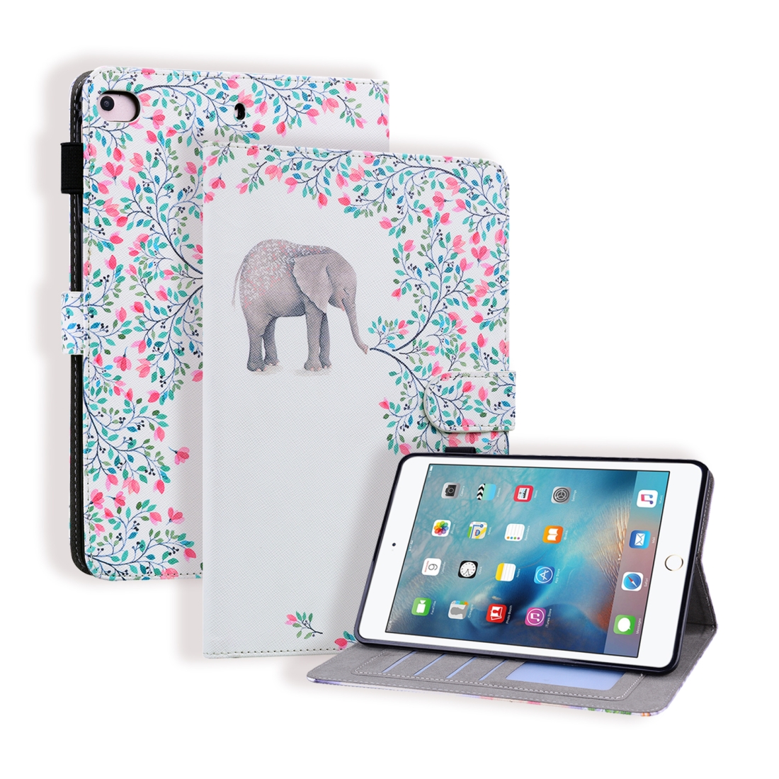 For iPad Mini 3 Horizontal Flip Leather Case, with Card Slots & Holder & Photo Frame(Elephant Flower) For iPad Mini 3 Horizontal Flip Leather Case, with Card Slots & Holder & Photo Frame(Elephant Flower)