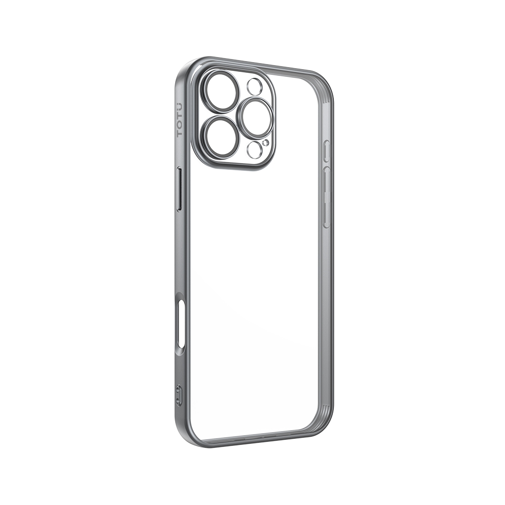For iPhone 16 Pro TOTU PC-2 Soft Jane Series Electroplated TPU Phone Case with Lens Film(Grey) For iPhone 16 Pro TOTU PC-2 Soft Jane Series Electroplated TPU Phone Case with Lens Film(Grey)