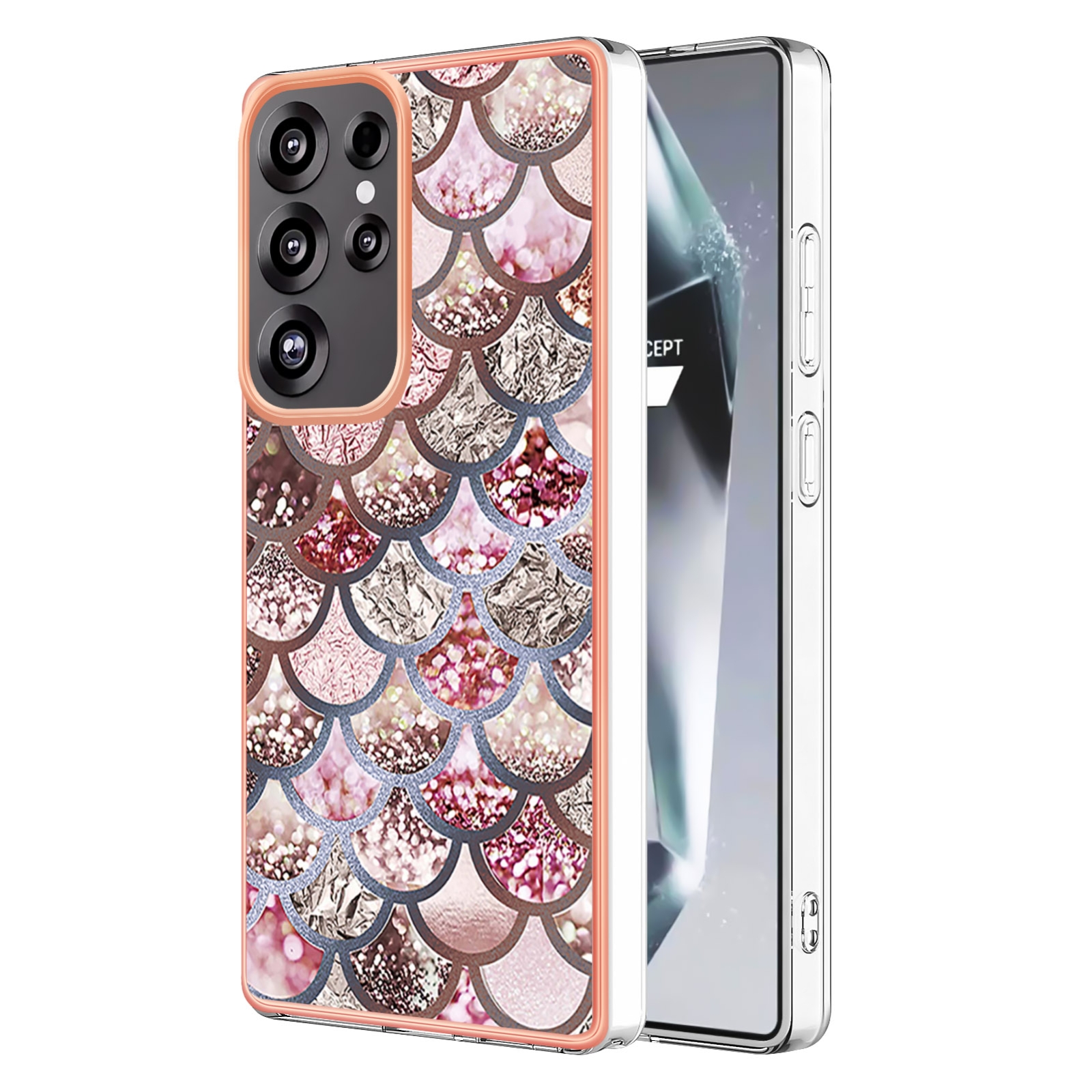 For Samsung Galaxy S25 Ultra 5G Electroplating IMD TPU Phone Case(Pink Scales) For Samsung Galaxy S25 Ultra 5G Electroplating IMD TPU Phone Case(Pink Scales)