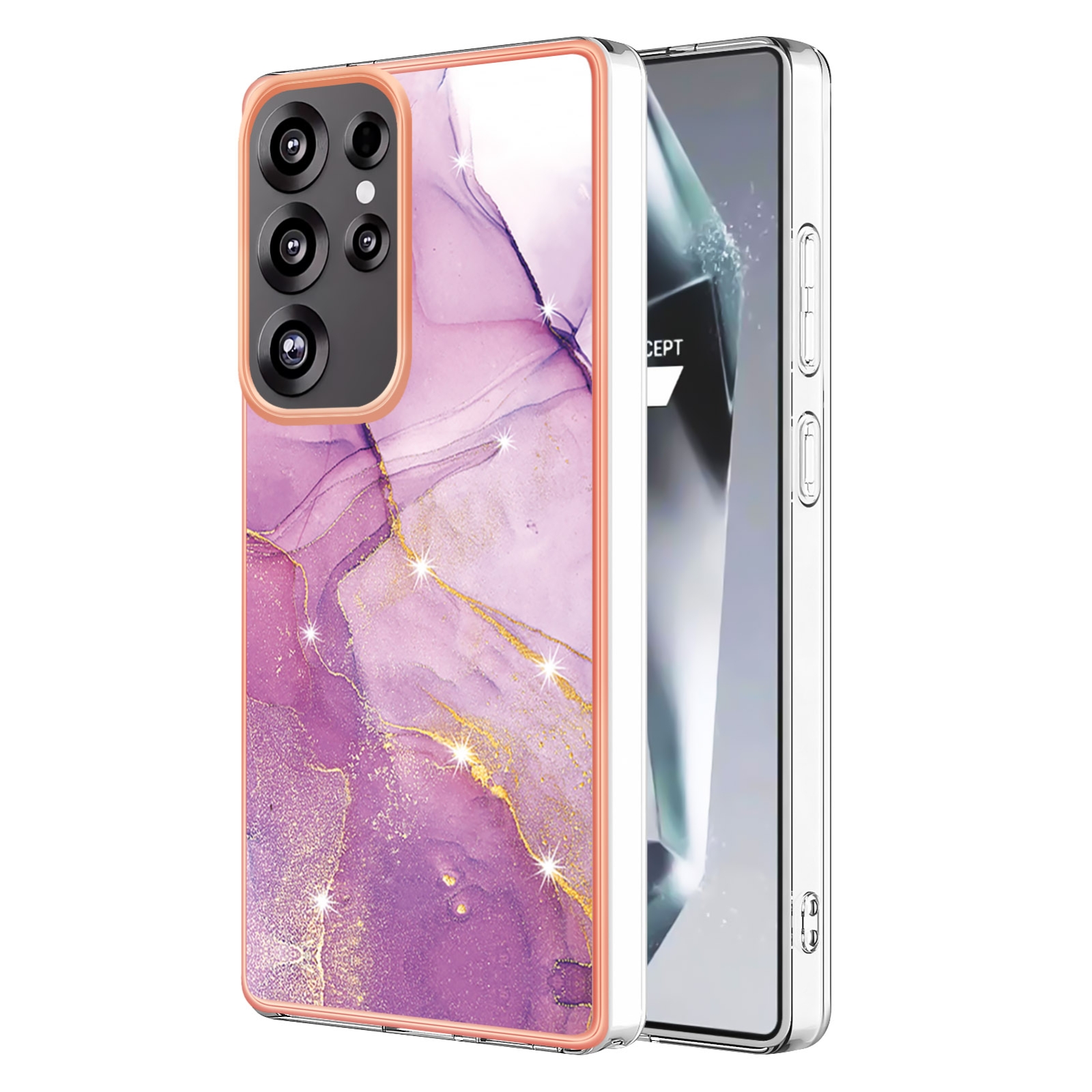 For Samsung Galaxy S25 Ultra 5G Electroplating Marble Pattern Dual-side IMD TPU Shockproof Phone Case(Purple 001) For Samsung Galaxy S25 Ultra 5G Electroplating Marble Pattern Dual-side IMD TPU Shockproof Phone Case(Purple 001)