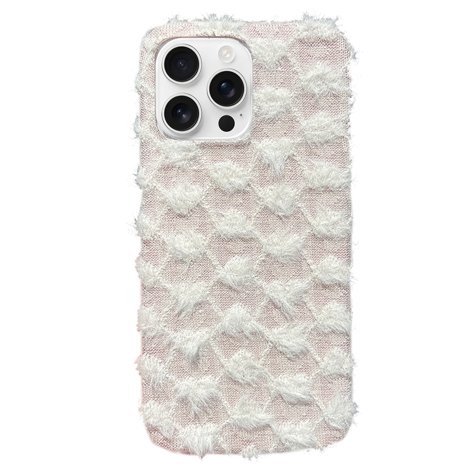 For iPhone 16 Pro Dot Plush TPU Phone Case(White) For iPhone 16 Pro Dot Plush TPU Phone Case(White)