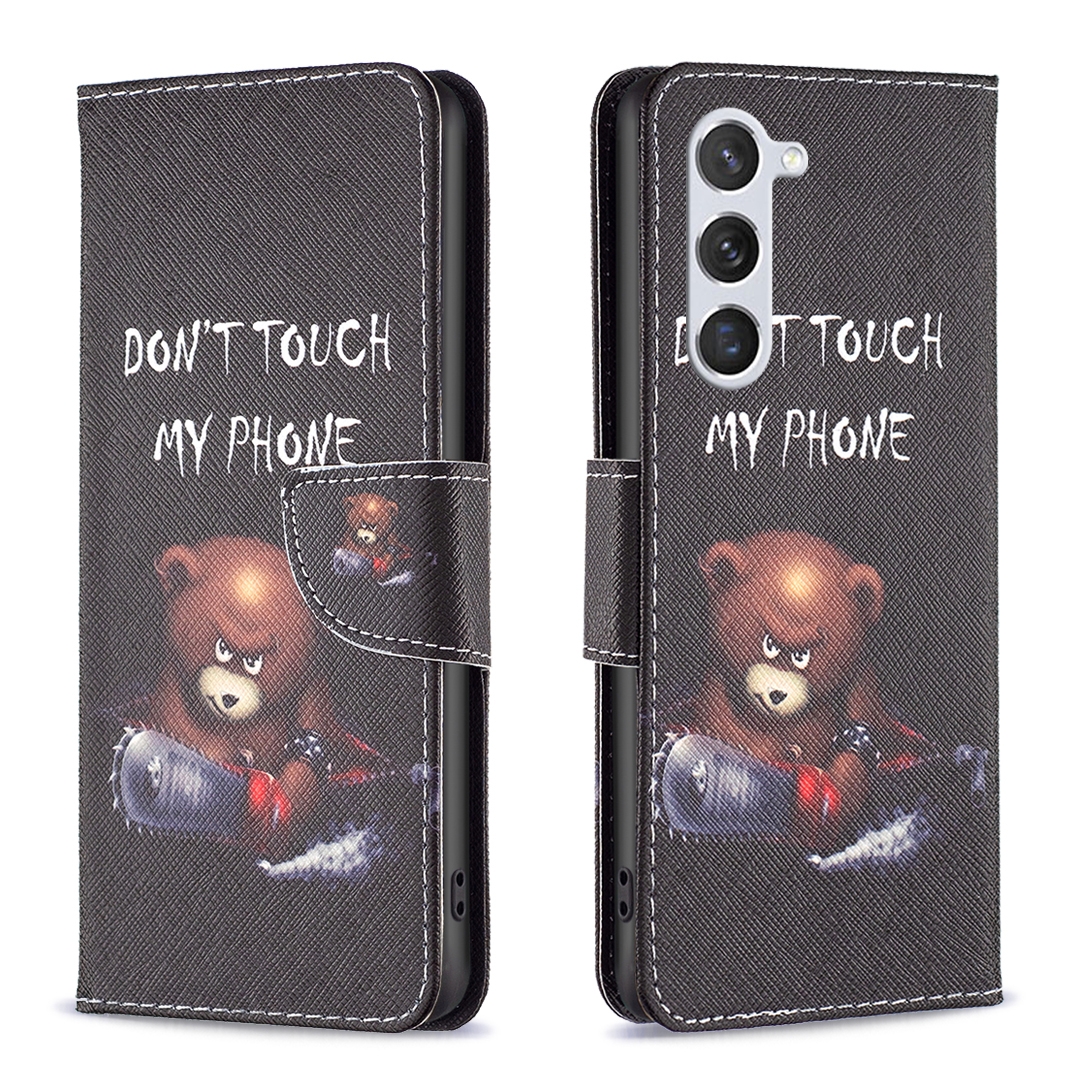 For Samsung Galaxy S25 5G Colored Drawing Pattern Leather Phone Case(Bear) For Samsung Galaxy S25 5G Colored Drawing Pattern Leather Phone Case(Bear)