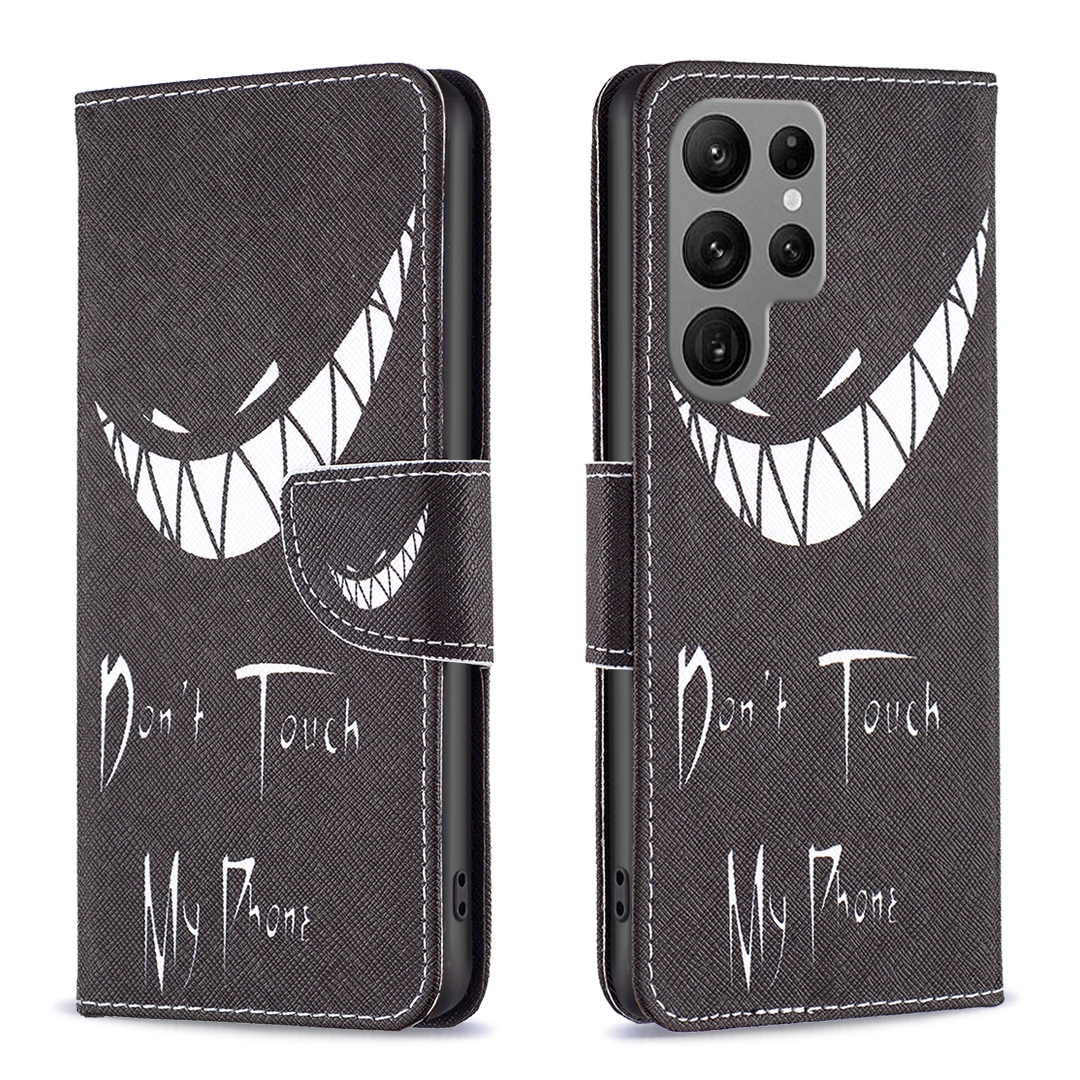 For Samsung Galaxy S25 Ultra 5G Colored Drawing Pattern Leather Phone Case(Smirk) For Samsung Galaxy S25 Ultra 5G Colored Drawing Pattern Leather Phone Case(Smirk)