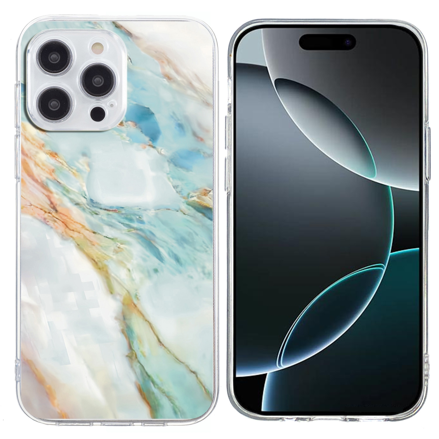 For iPhone 16 Pro Colorful Painting Pattern TPU Phone Case(Marble) For iPhone 16 Pro Colorful Painting Pattern TPU Phone Case(Marble)