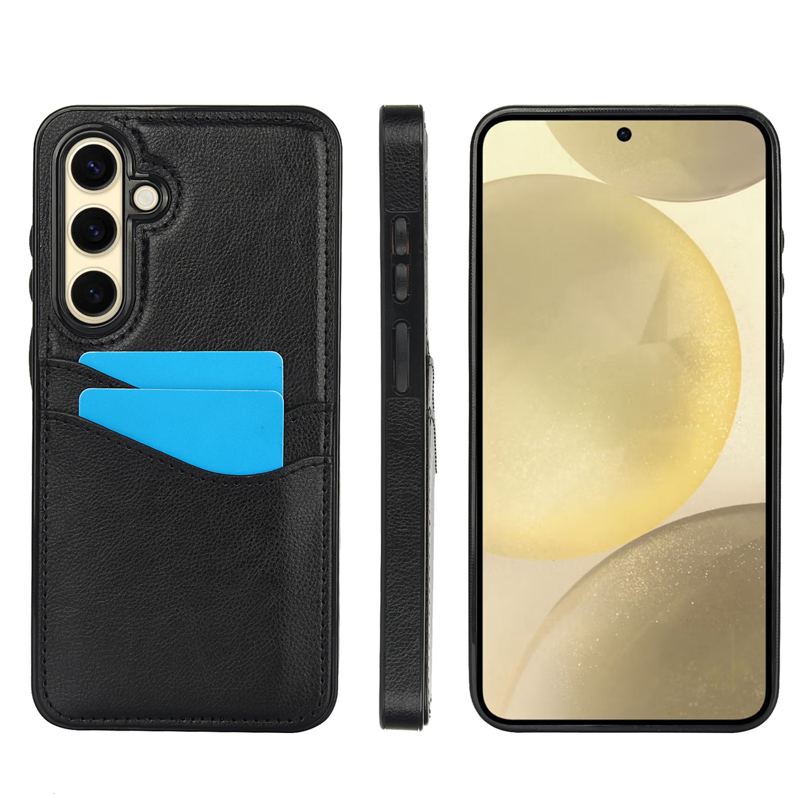 For Samsung Galaxy S24 FE 5G Litchi Leather Skin Card Slots Phone Case(Black) For Samsung Galaxy S24 FE 5G Litchi Leather Skin Card Slots Phone Case(Black)
