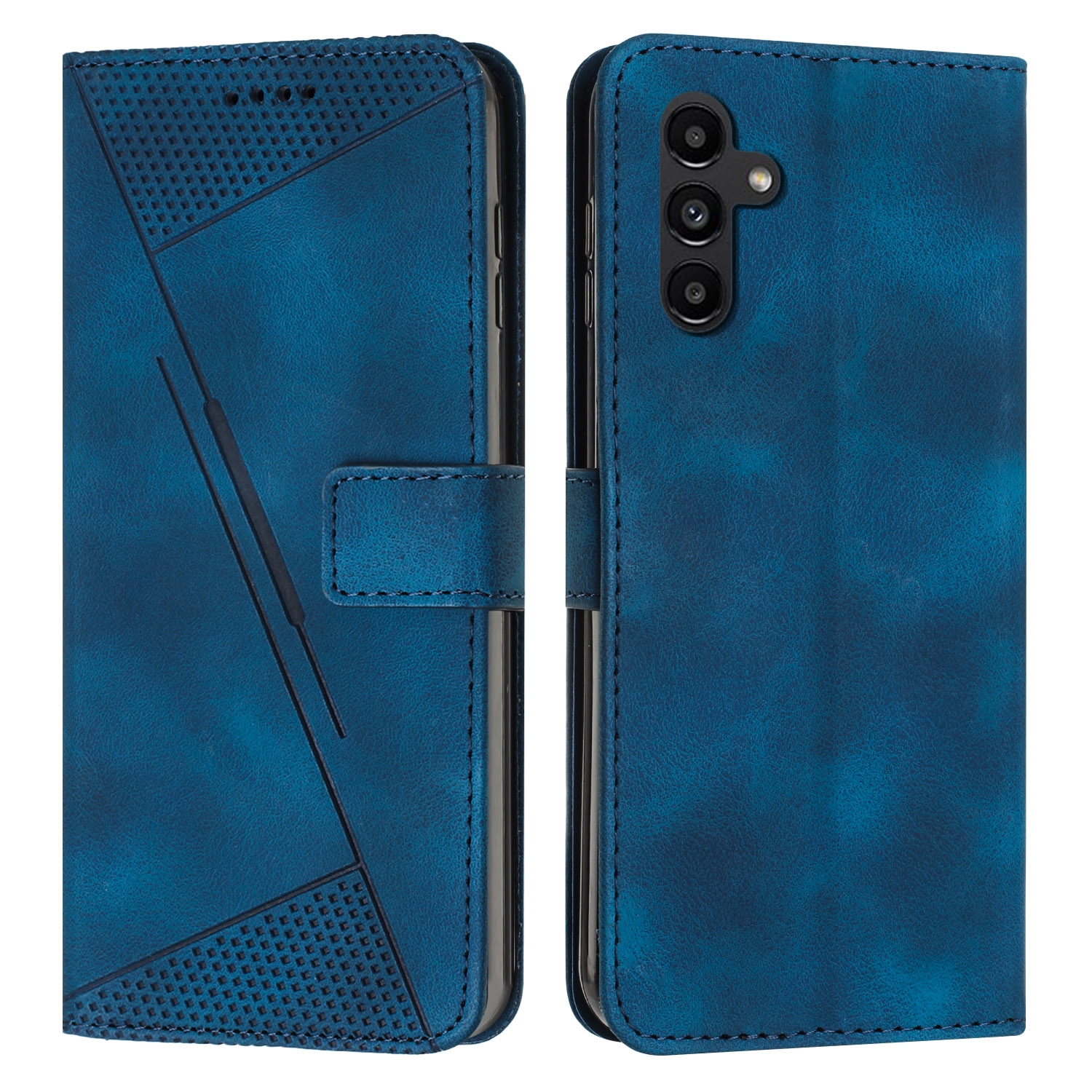 For Samsung Galaxy S25+ / S24+ 5G 5G Dream Triangle Leather Phone Case with Long Lanyard(Blue)