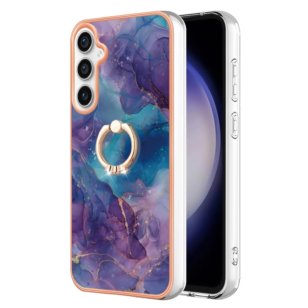For Samsung Galaxy S24 FE 5G Electroplating Marble Dual-side IMD Phone Case with Ring(Purple 016) For Samsung Galaxy S24 FE 5G Electroplating Marble Dual-side IMD Phone Case with Ring(Purple 016)