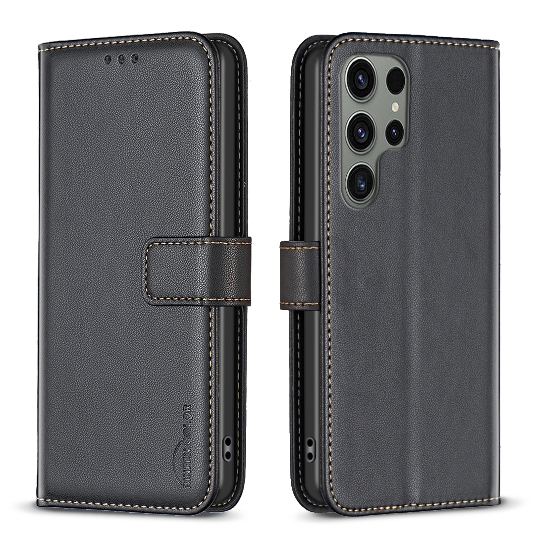 For Samsung Galaxy S25 Ultra 5G Magnetic Buckle Leather Phone Case(Black)