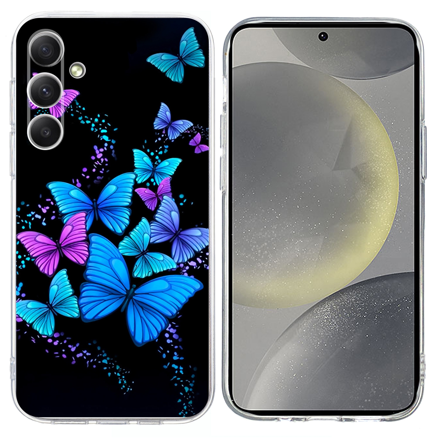 For Samsung Galaxy S24 5G Colorful Painting Pattern TPU Phone Case(Color Butterflies) For Samsung Galaxy S24 5G Colorful Painting Pattern TPU Phone Case(Color Butterflies)