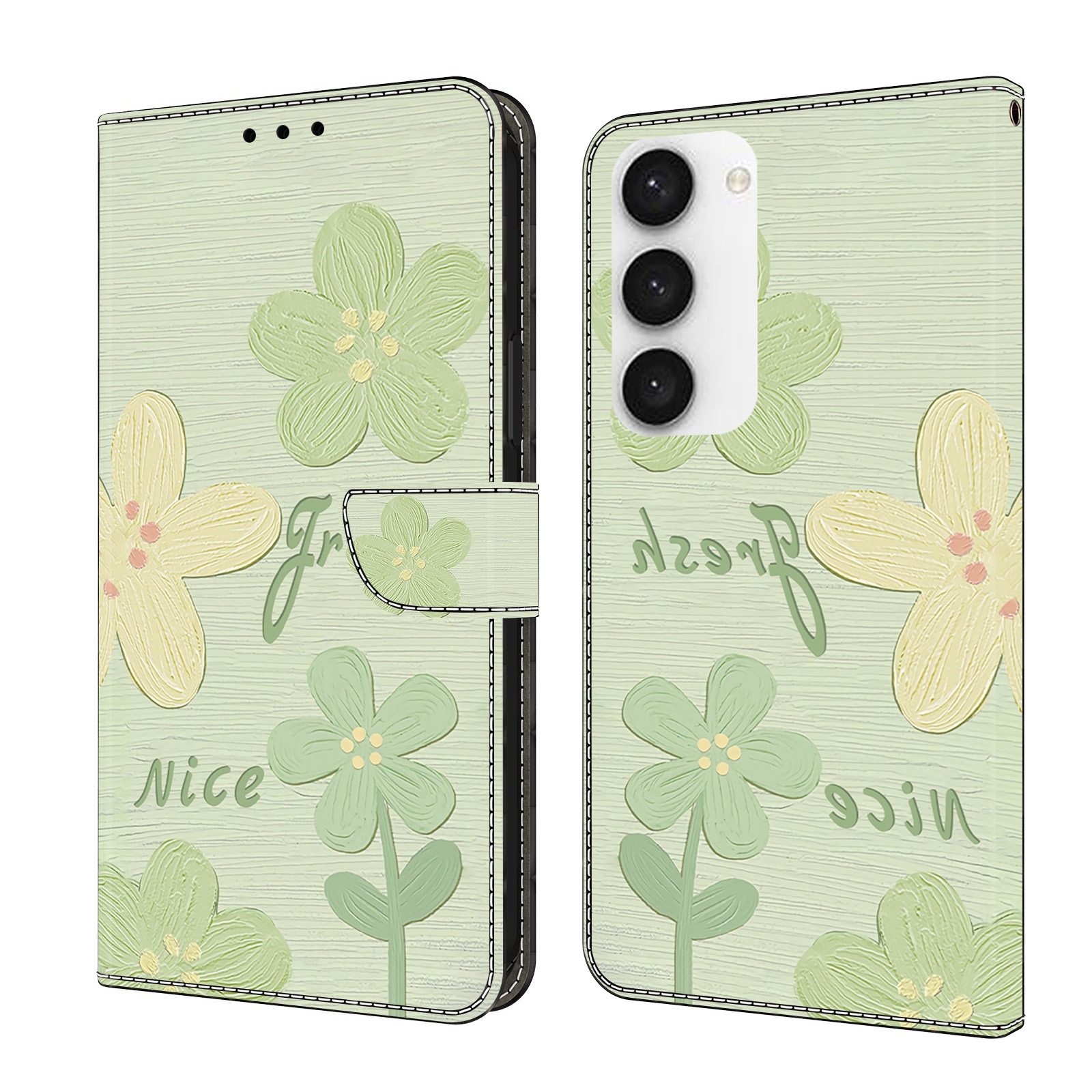 For Samsung Galaxy S23+ 5G Fresh Painted Leather Phone Case(Fresh Flowers) For Samsung Galaxy S23+ 5G Fresh Painted Leather Phone Case(Fresh Flowers)