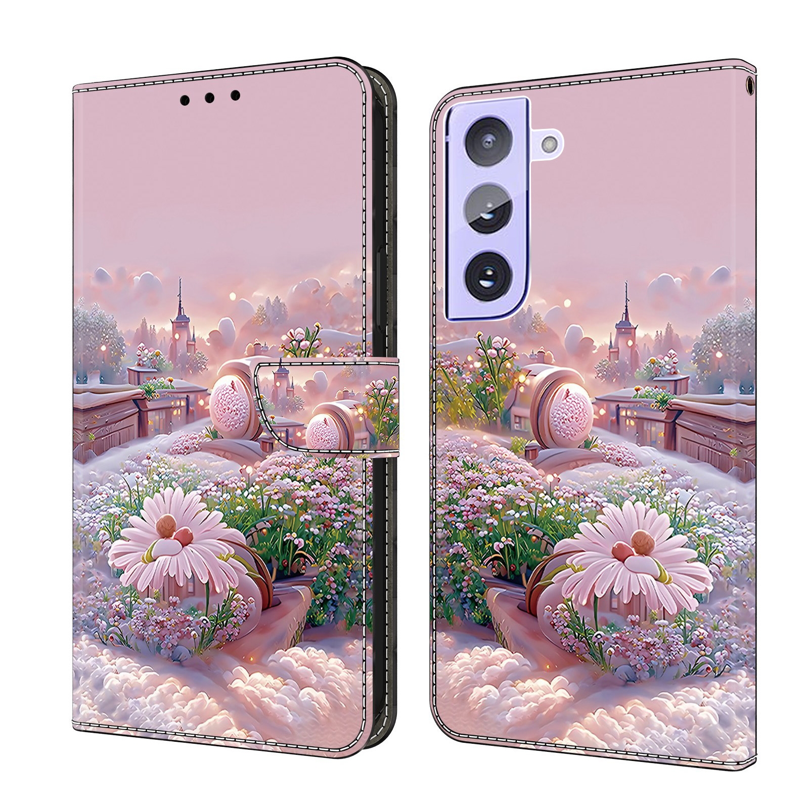 For Samsung Galaxy S22+ 5G Fresh Painted Leather Phone Case(Garden) For Samsung Galaxy S22+ 5G Fresh Painted Leather Phone Case(Garden)