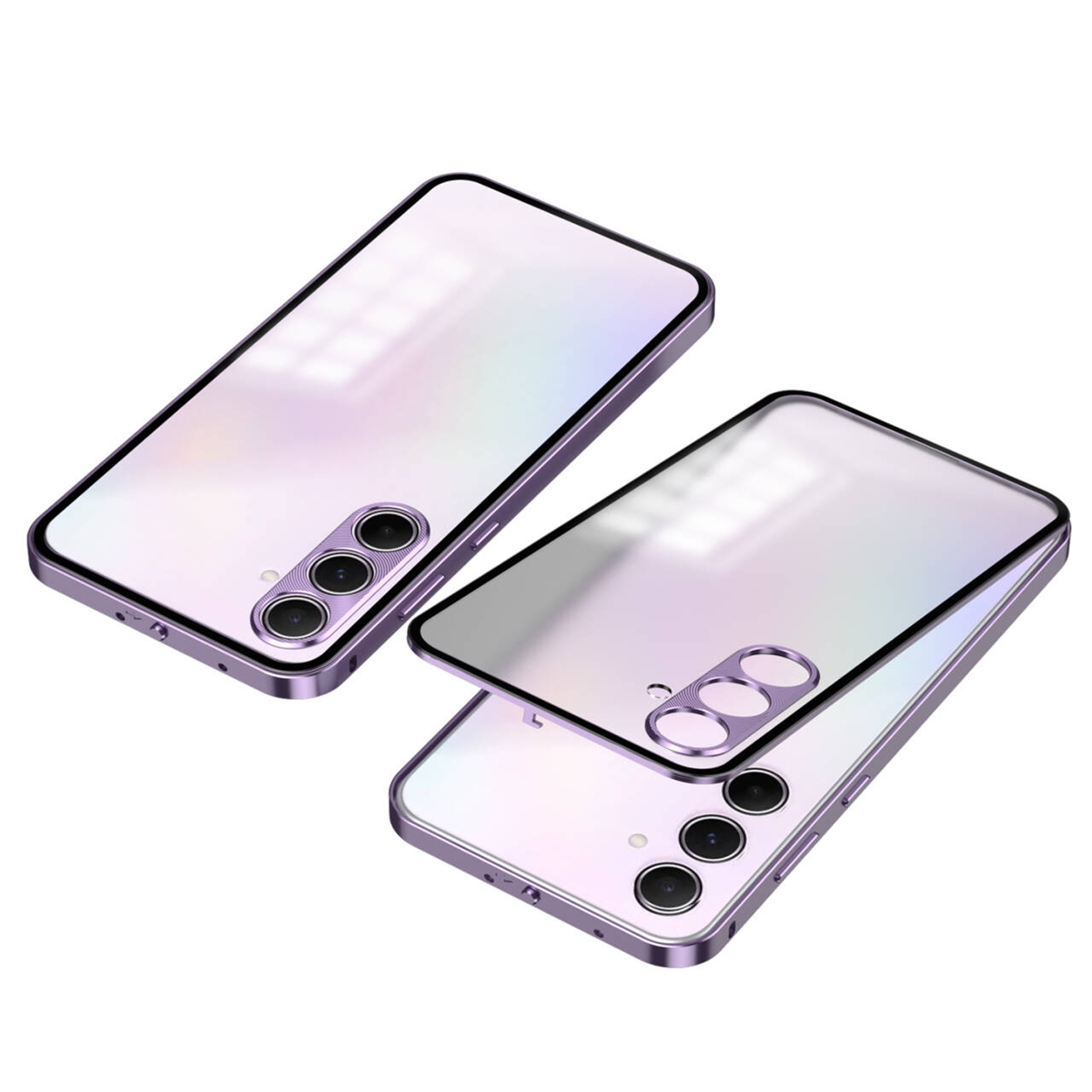 For Samsung Galaxy S24 FE 5G Snap Buckle Metal Frame Frosted Phone Case(Purple) For Samsung Galaxy S24 FE 5G Snap Buckle Metal Frame Frosted Phone Case(Purple)