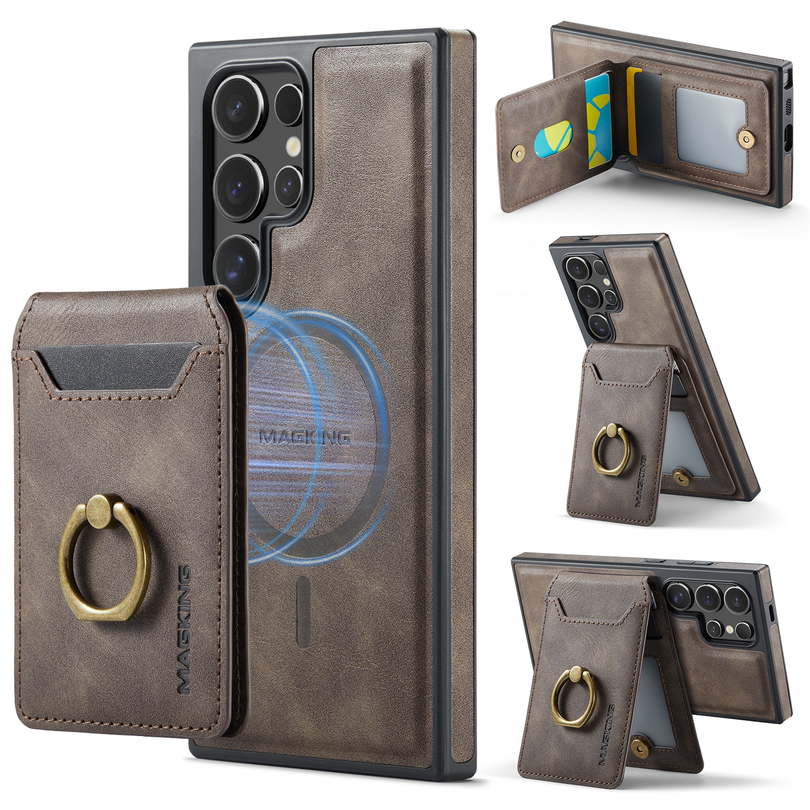 For Samsung Galaxy S24 Ultra 5G DG.MING K1 MagSafe Detachable Wallet RFID Back Cover Phone Case(Coffee) For Samsung Galaxy S24 Ultra 5G DG.MING K1 MagSafe Detachable Wallet RFID Back Cover Phone Case(Coffee)