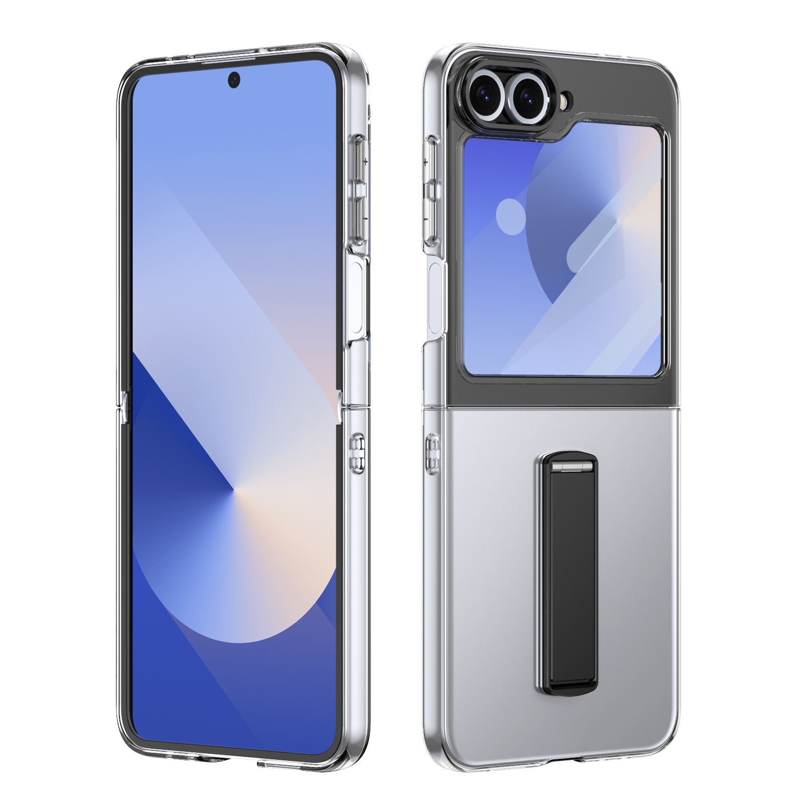 For Samsung Galaxy Z Flip6 Ice-Cold Holder PC Hybrid TPU Phone Case(Black) For Samsung Galaxy Z Flip6 Ice-Cold Holder PC Hybrid TPU Phone Case(Black)