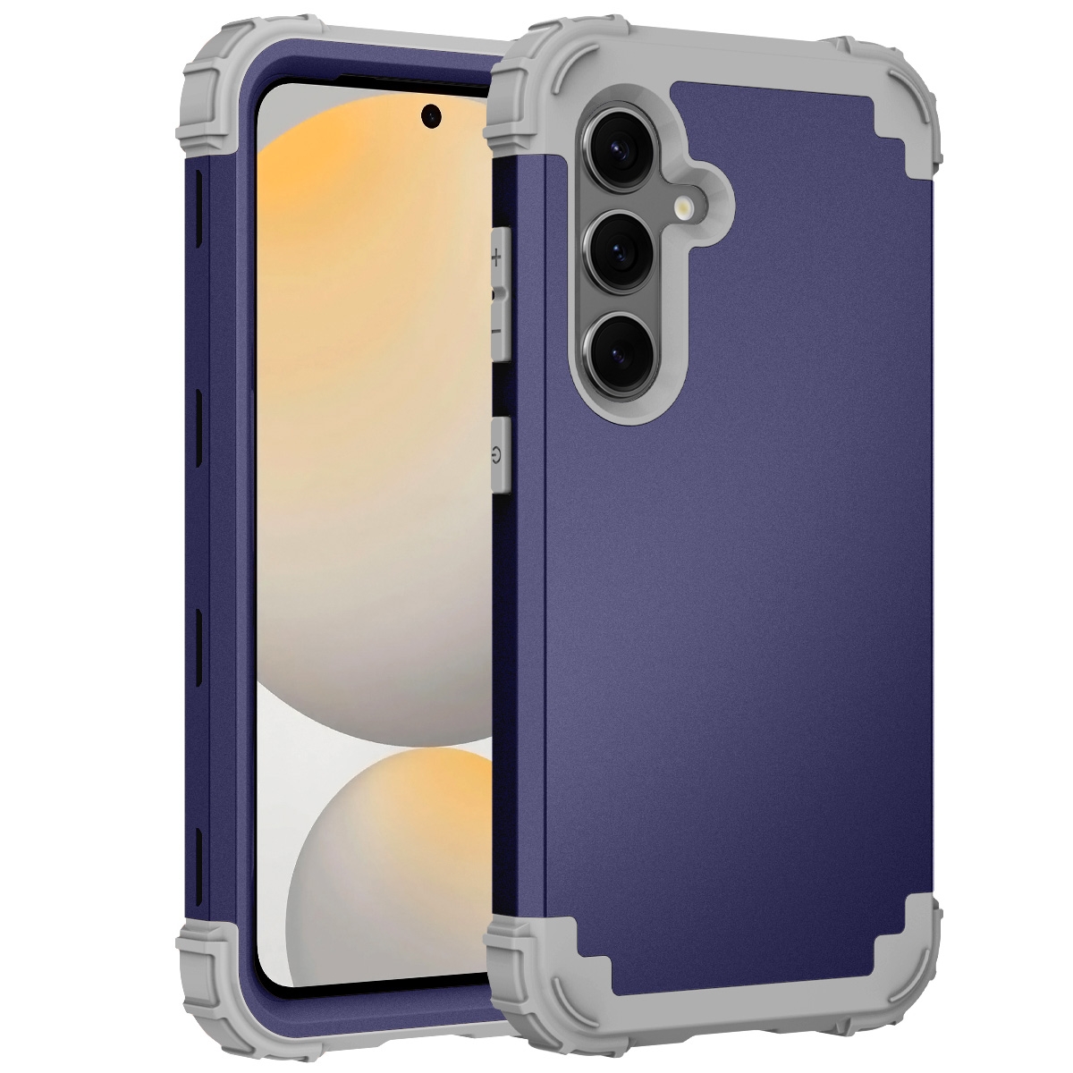 For Samsung Galaxy S24 FE 5G 3 in 1 Silicone Hybrid PC Shockproof Phone Case(Navy Blue Gray) For Samsung Galaxy S24 FE 5G 3 in 1 Silicone Hybrid PC Shockproof Phone Case(Navy Blue Gray)