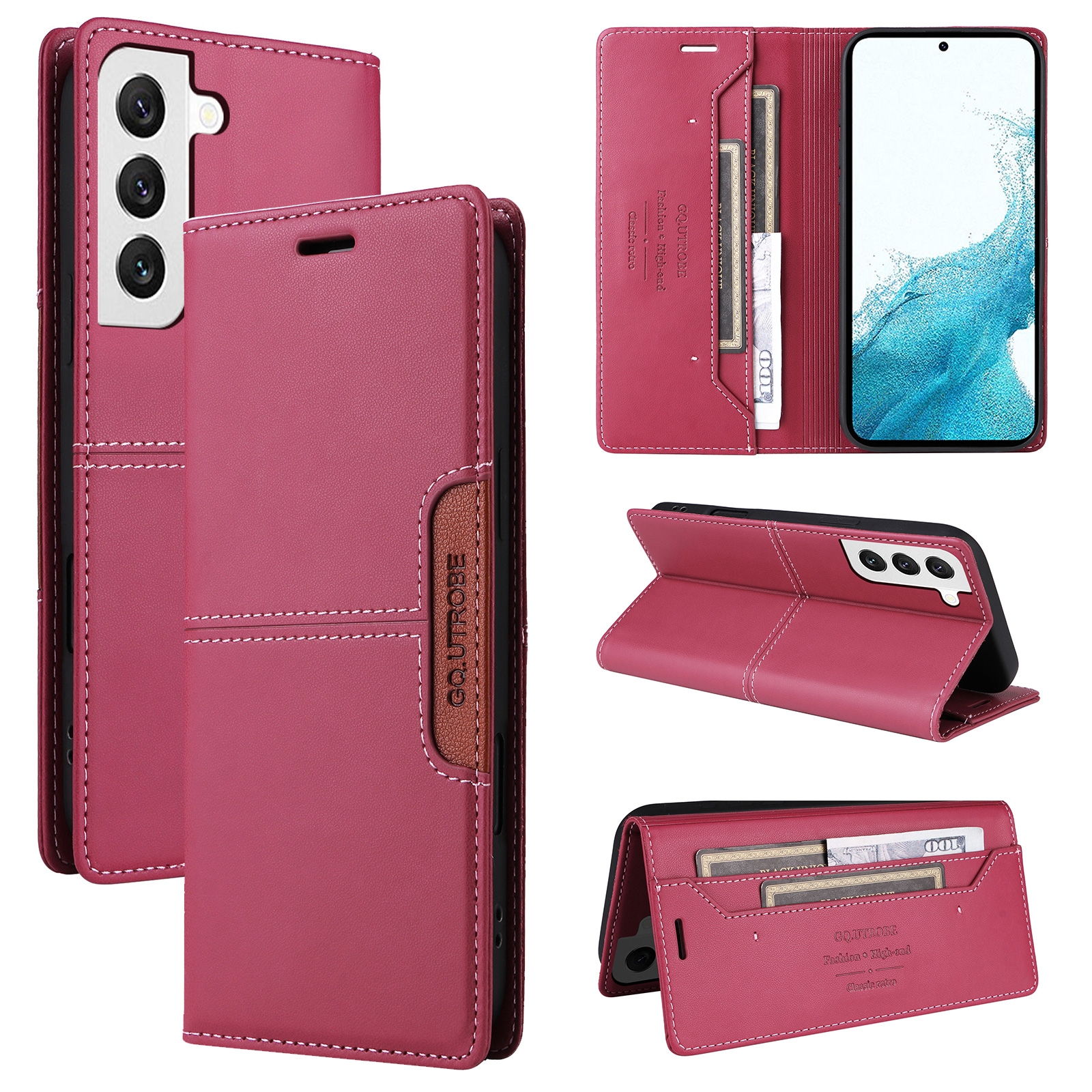 For Samsung Galaxy S21+ 5G GQUTROBE G01 RFID Anti-theft Leather Phone Case(Red) For Samsung Galaxy S21+ 5G GQUTROBE G01 RFID Anti-theft Leather Phone Case(Red)