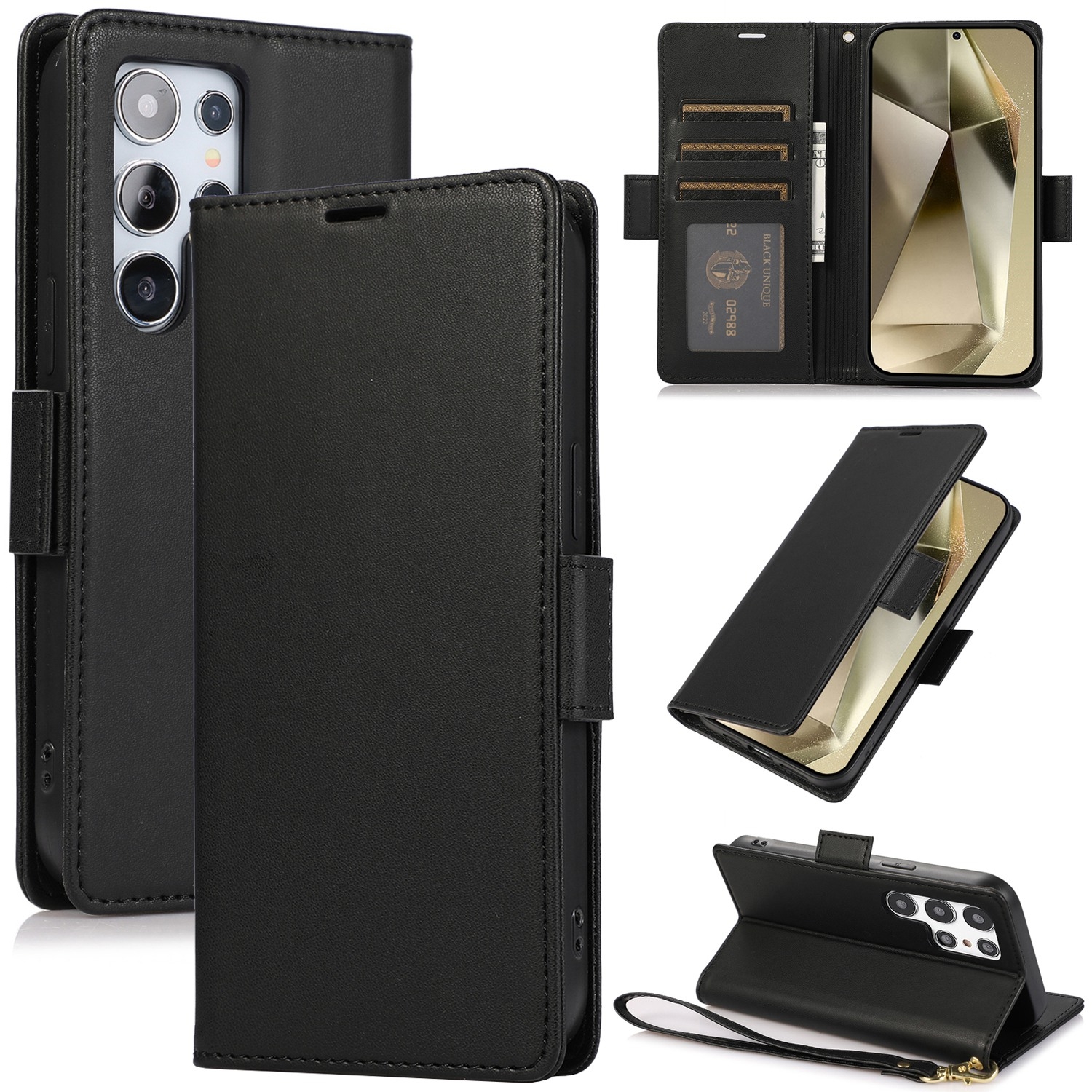 For Samsung Galaxy S24 Ultra 5G Side Buckle RFID Anti-theft Leather Phone Case(Black) For Samsung Galaxy S24 Ultra 5G Side Buckle RFID Anti-theft Leather Phone Case(Black)