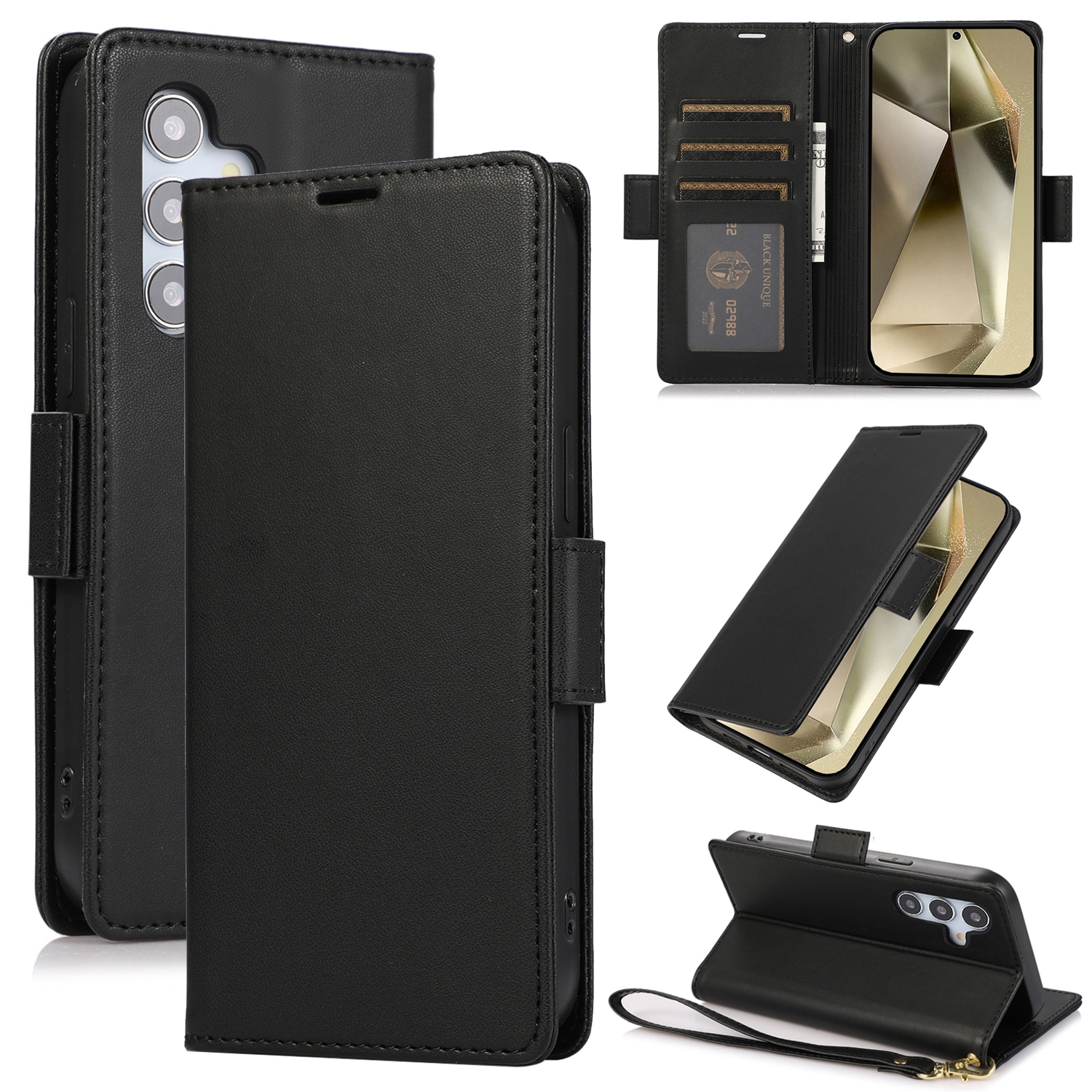 For Samsung Galaxy S25 / S24 5G Side Buckle RFID Anti-theft Leather Phone Case(Black) For Samsung Galaxy S25 / S24 5G Side Buckle RFID Anti-theft Leather Phone Case(Black)