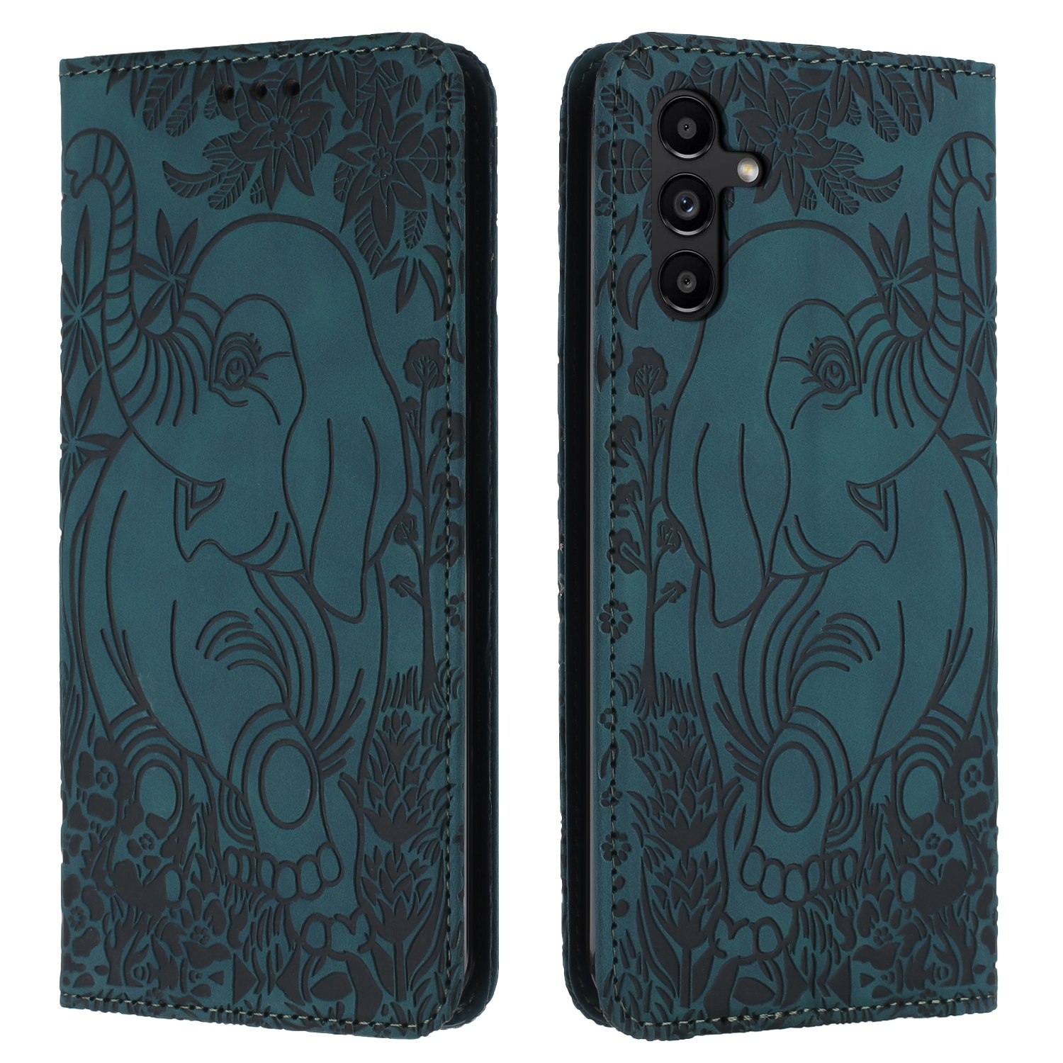 For Samsung Galaxy S25+ 5G Retro Elephant Embossed Leather Phone Case(Green) For Samsung Galaxy S25+ 5G Retro Elephant Embossed Leather Phone Case(Green)