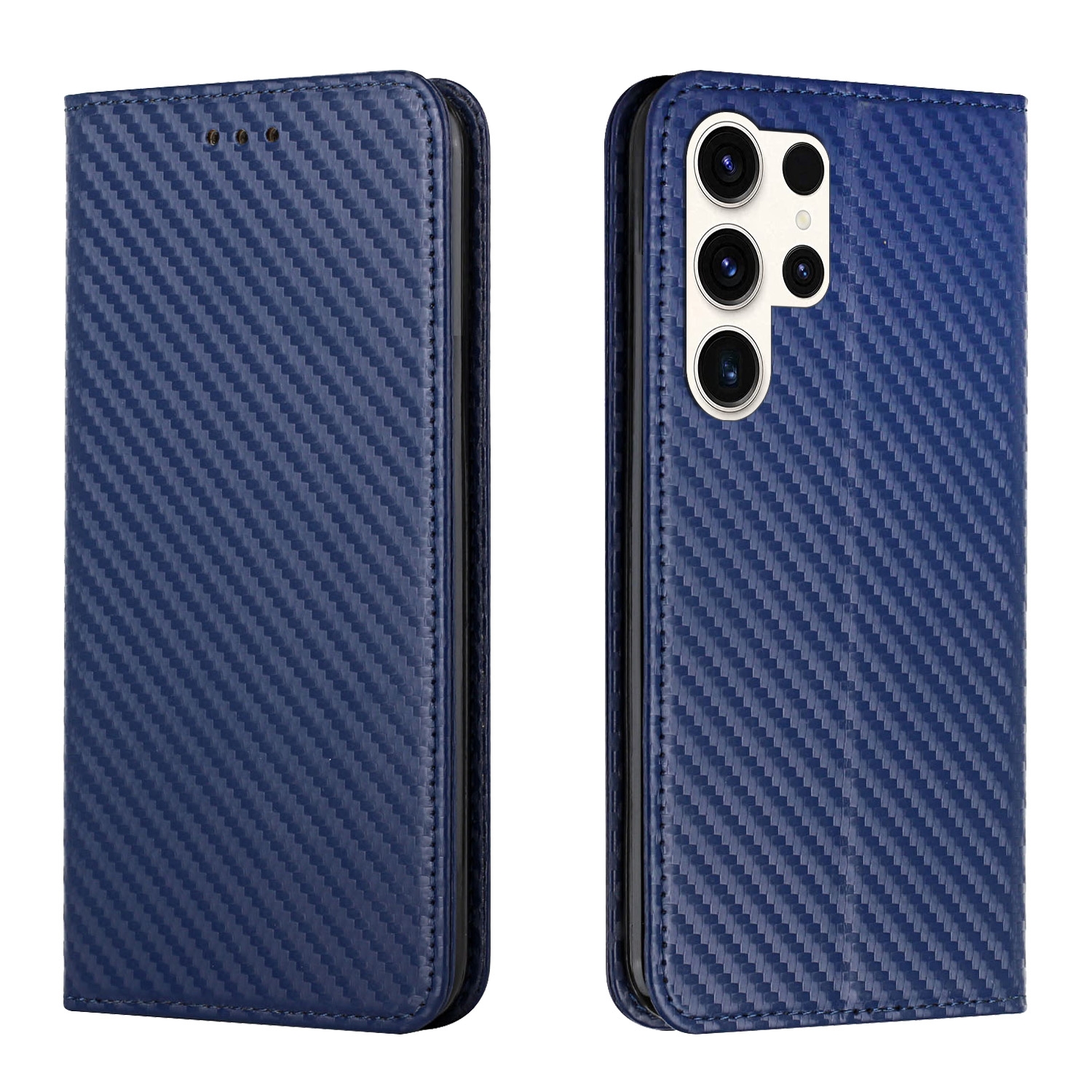 For Samsung Galaxy S25 Ultra 5G Carbon Fiber Texture Magnetic Flip Leather Phone Case(Blue) For Samsung Galaxy S25 Ultra 5G Carbon Fiber Texture Magnetic Flip Leather Phone Case(Blue)