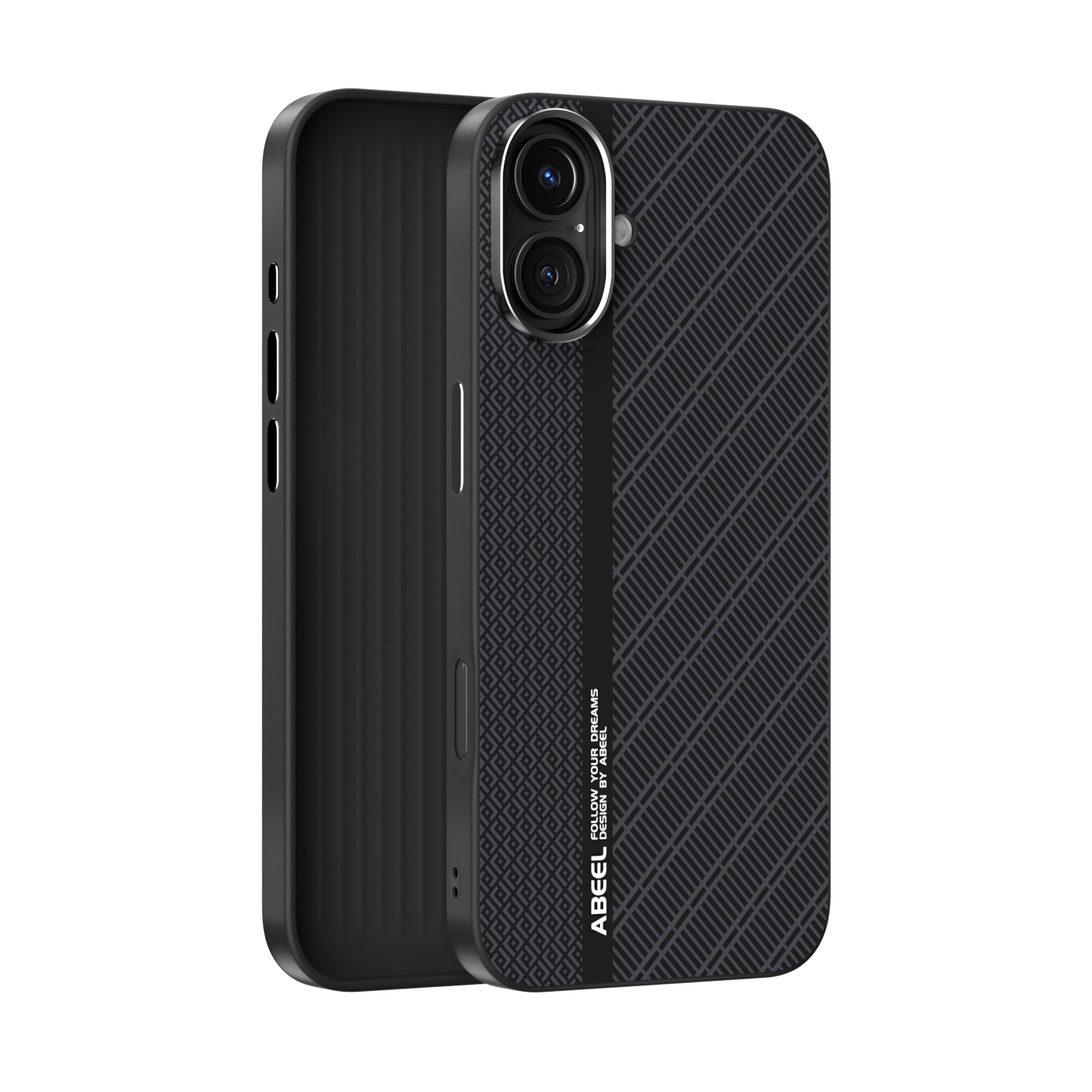 For iPhone 16 ABEEL 6D Micro Relief MagSafe Magnetic Phone Case(Black) For iPhone 16 ABEEL 6D Micro Relief MagSafe Magnetic Phone Case(Black)