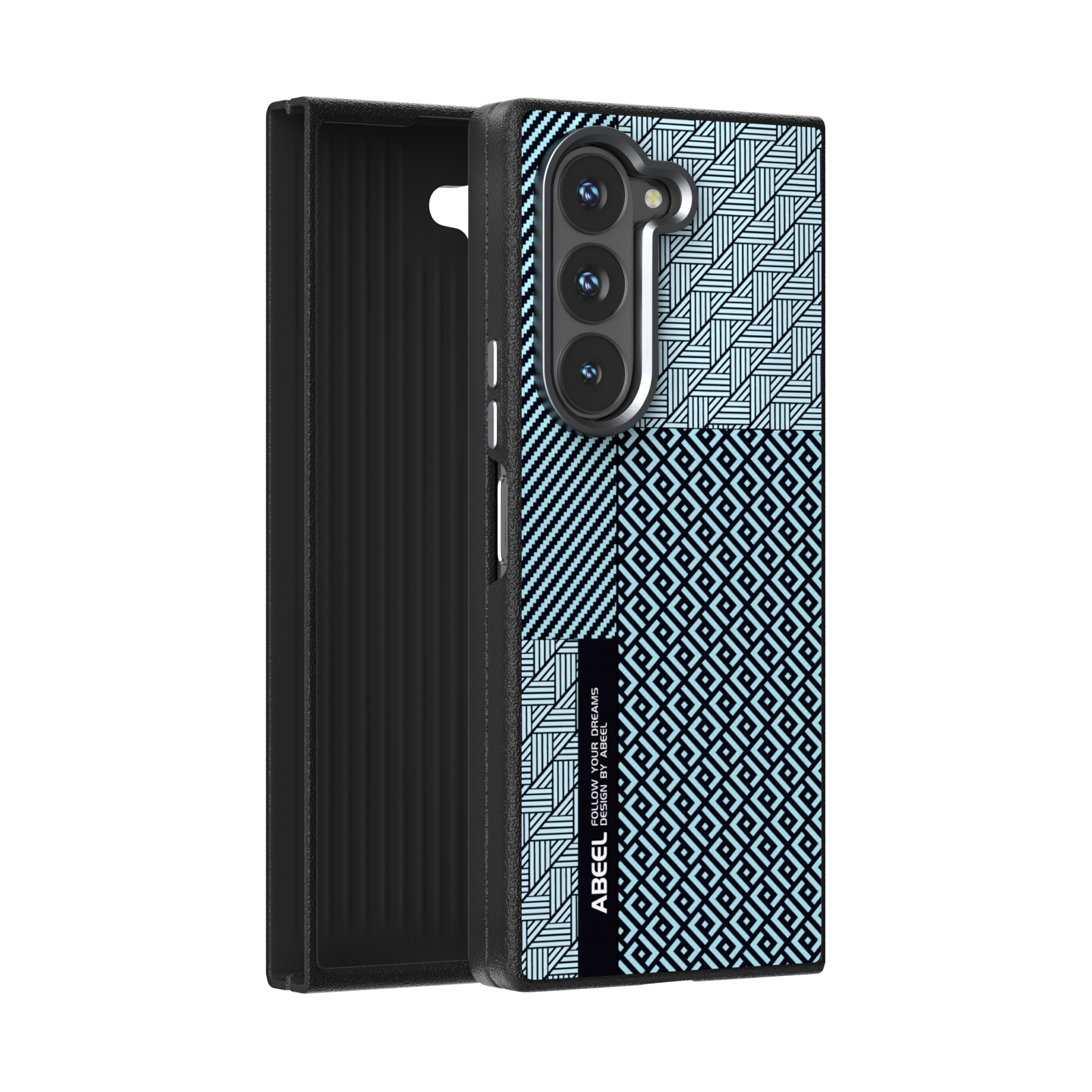 For Samsung Galaxy Z Fold6 5G ABEEL 6D Micro Relief MagSafe Magnetic Phone Case(Carbon Fiber Blue) For Samsung Galaxy Z Fold6 5G ABEEL 6D Micro Relief MagSafe Magnetic Phone Case(Carbon Fiber Blue)