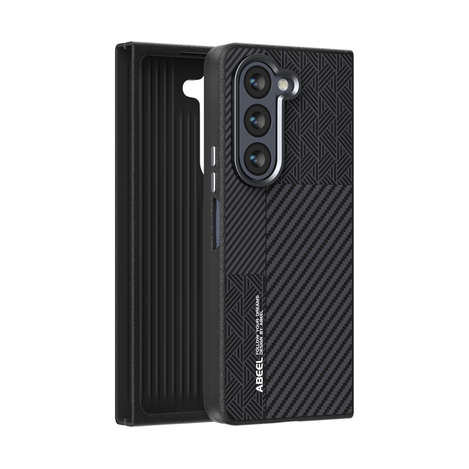 For Samsung Galaxy Z Fold5 5G ABEEL 6D Micro Relief MagSafe Magnetic Phone Case(Carbon Fiber Black) For Samsung Galaxy Z Fold5 5G ABEEL 6D Micro Relief MagSafe Magnetic Phone Case(Carbon Fiber Black)