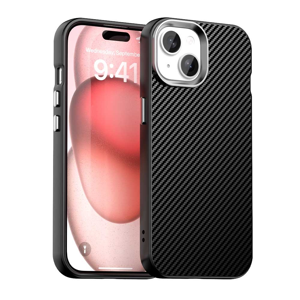 For iPhone 15 Carbon Fiber Series IMD Phone Case(Black) For iPhone 15 Carbon Fiber Series IMD Phone Case(Black)
