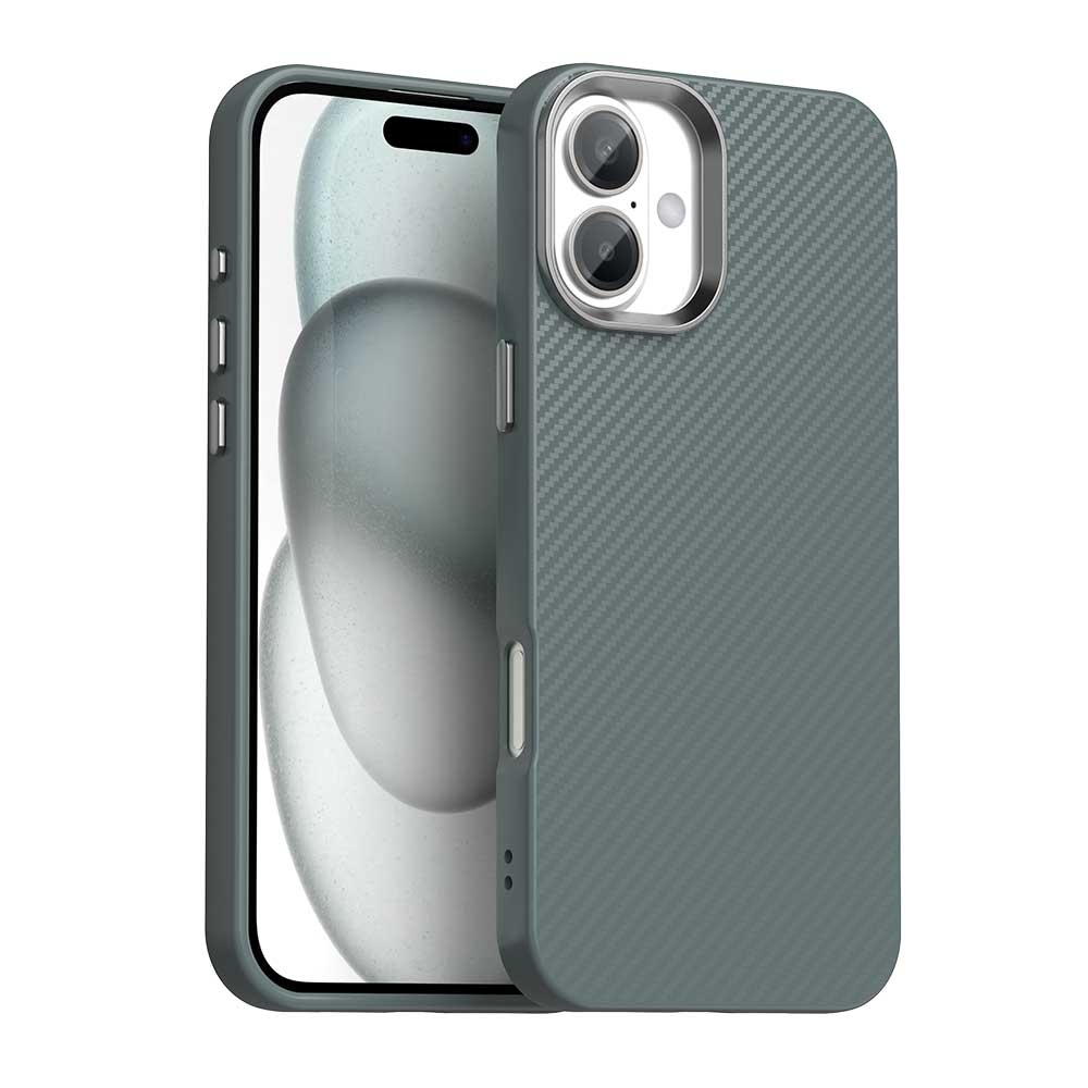 For iPhone 16 Carbon Fiber Series IMD Phone Case(Grey) For iPhone 16 Carbon Fiber Series IMD Phone Case(Grey)