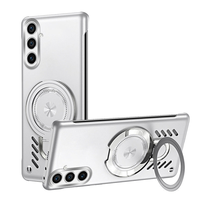 For Samsung Galaxy S23+ 5G Ice Sense Series Graphene Cooling MagSafe Holder Phone Case(Silver)