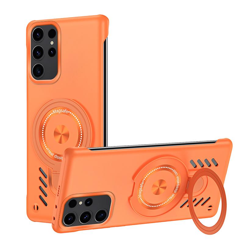 For Samsung Galaxy S25 Ultra 5G Ice Sense Series Graphene Cooling MagSafe Holder Phone Case(Orange) For Samsung Galaxy S25 Ultra 5G Ice Sense Series Graphene Cooling MagSafe Holder Phone Case(Orange)