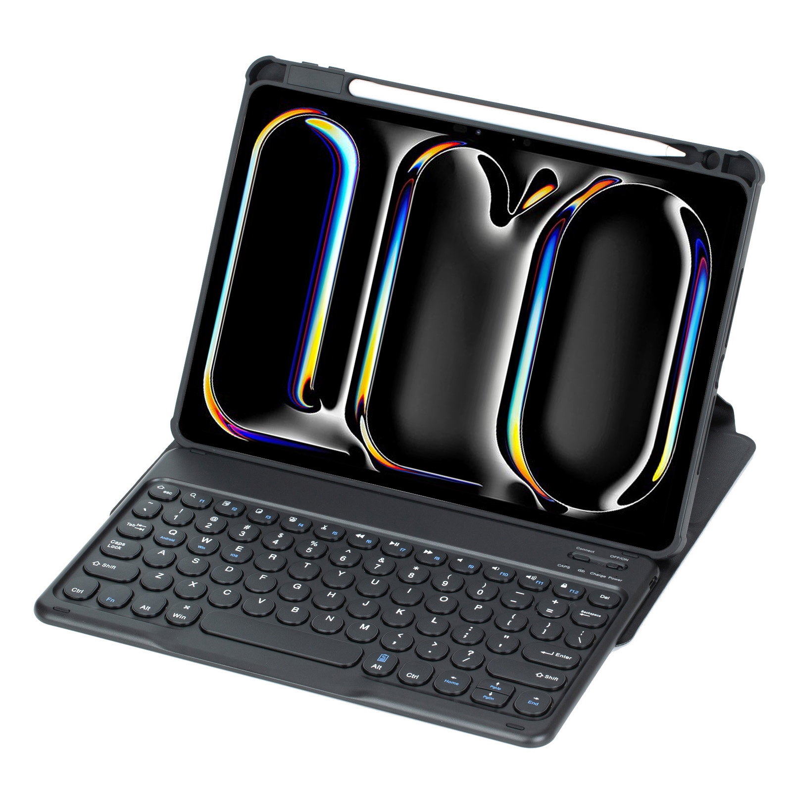 For iPad Pro 11 2024 YL13 360 Rotation Acrylic Transparent Round Keycap Bluetooth Keyboard Leather Case(Black) For iPad Pro 11 2024 YL13 360 Rotation Acrylic Transparent Round Keycap Bluetooth Keyboard Leather Case(Black)