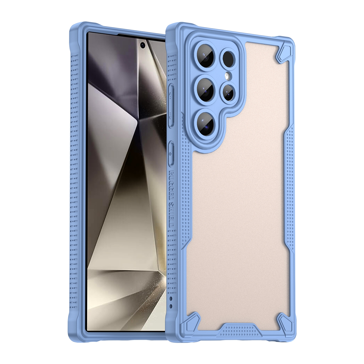 For Samsung Galaxy S24 Ultra 5G Armor Glaze PC Hybrid TPU Phone Case(Blue) For Samsung Galaxy S24 Ultra 5G Armor Glaze PC Hybrid TPU Phone Case(Blue)