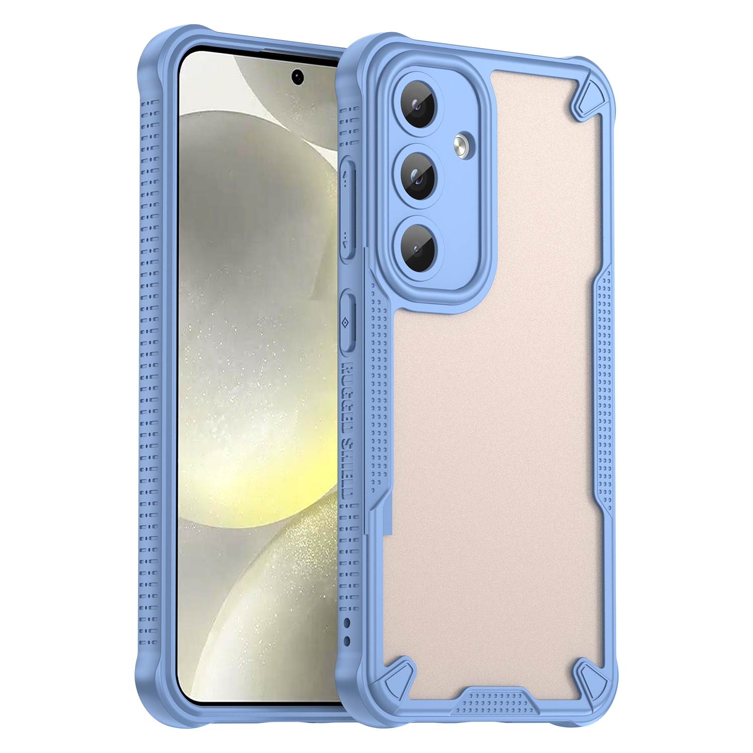 For Samsung Galaxy S24 5G Armor Glaze PC Hybrid TPU Phone Case(Blue) For Samsung Galaxy S24 5G Armor Glaze PC Hybrid TPU Phone Case(Blue)