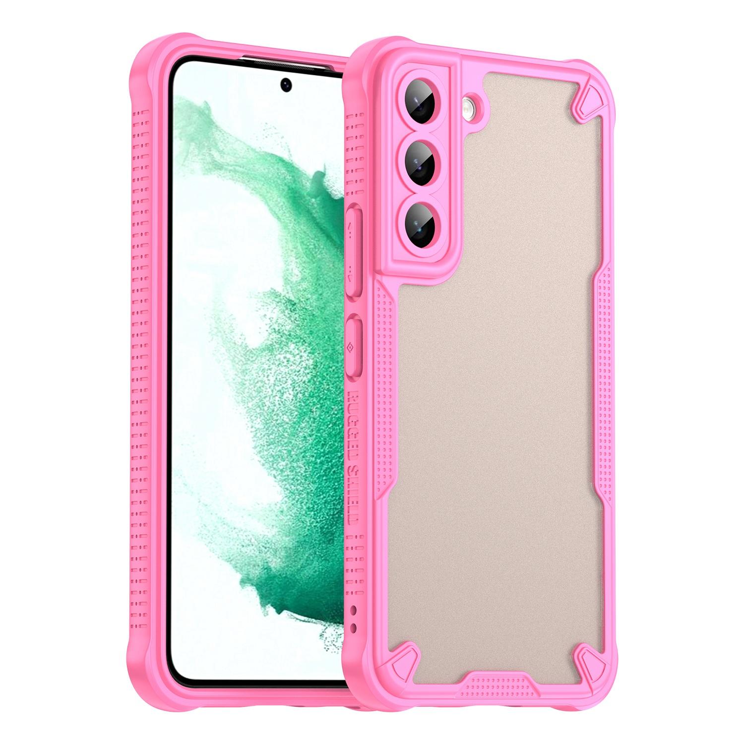 For Samsung Galaxy S22 5G Armor Glaze PC Hybrid TPU Phone Case(Pink) For Samsung Galaxy S22 5G Armor Glaze PC Hybrid TPU Phone Case(Pink)