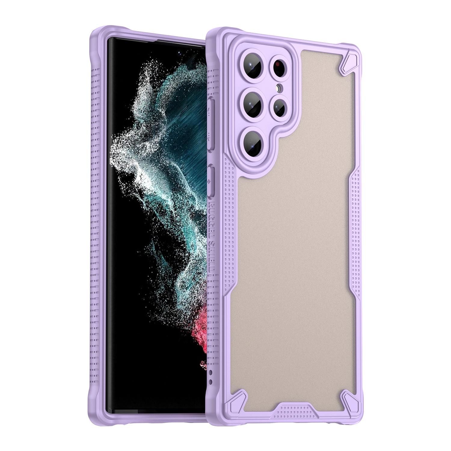 For Samsung Galaxy S22 Ultra 5G Armor Glaze PC Hybrid TPU Phone Case(Purple) For Samsung Galaxy S22 Ultra 5G Armor Glaze PC Hybrid TPU Phone Case(Purple)