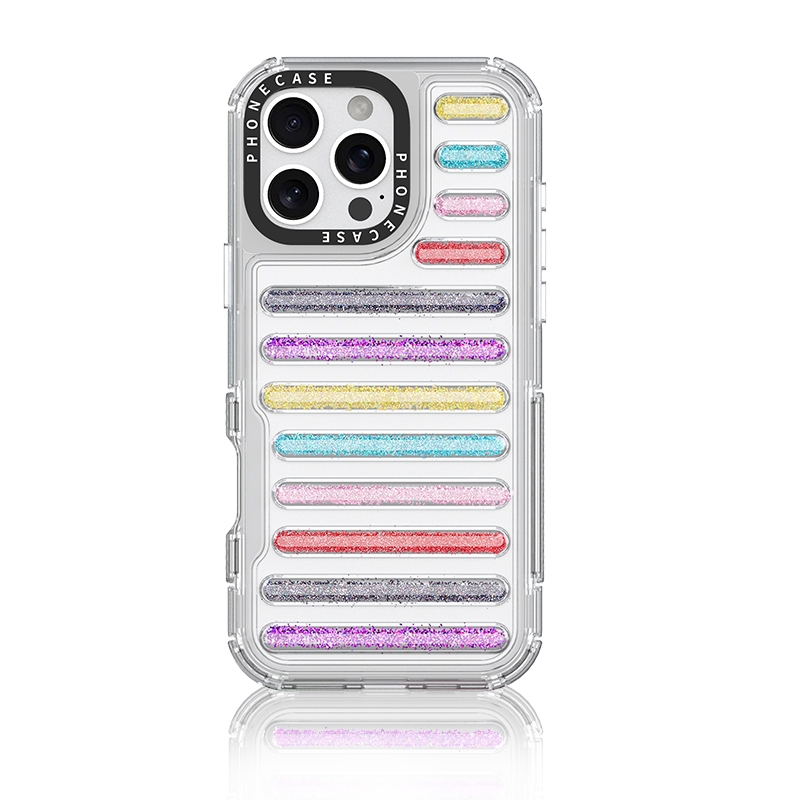 For iPhone 16 Pro Max Capsule Glitter TPU Hybrid PC Airbag Phone Case(Mixed Color) For iPhone 16 Pro Max Capsule Glitter TPU Hybrid PC Airbag Phone Case(Mixed Color)